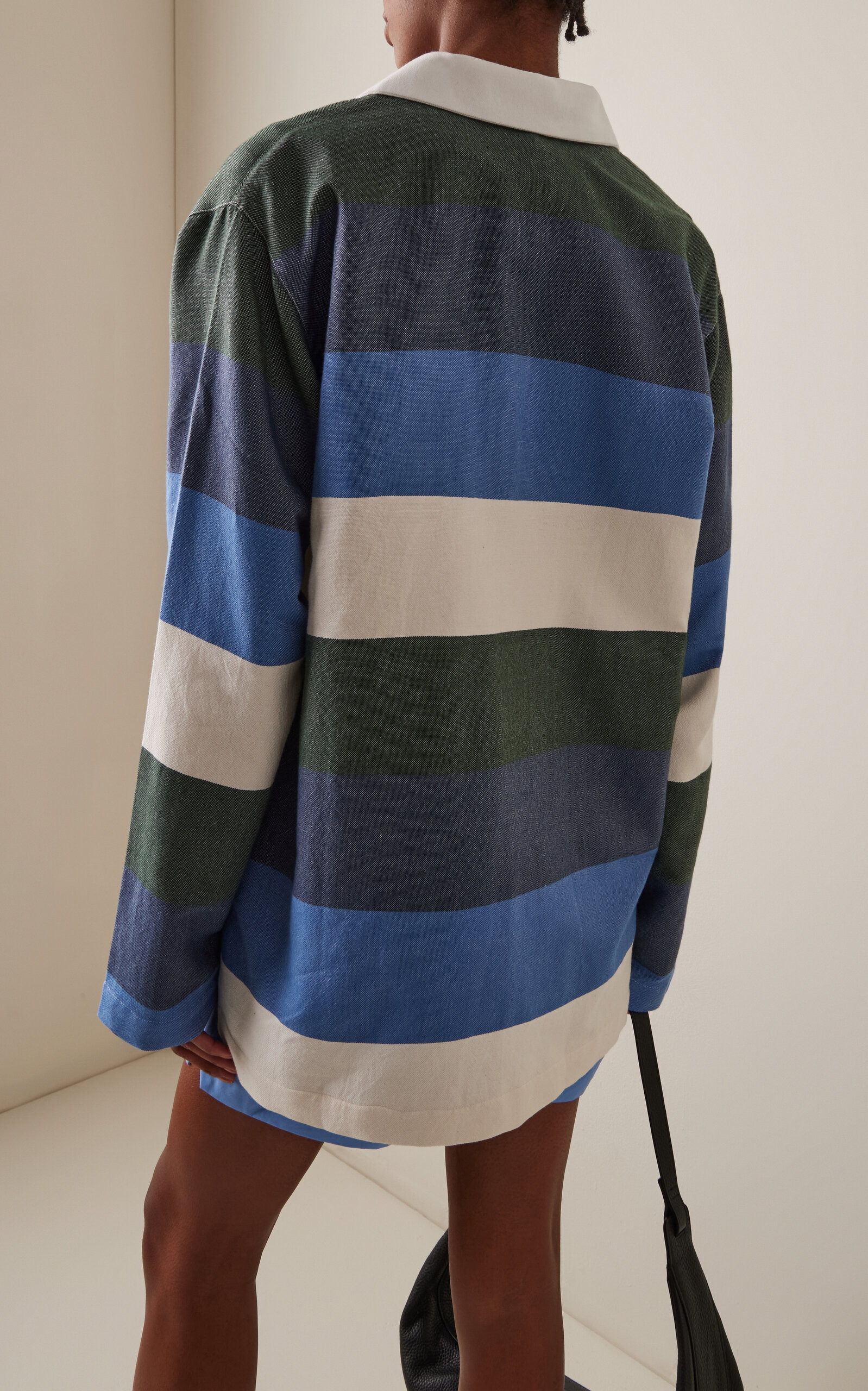 Exclusive Oversized Striped Cotton Rugby Shirt stripe - 4