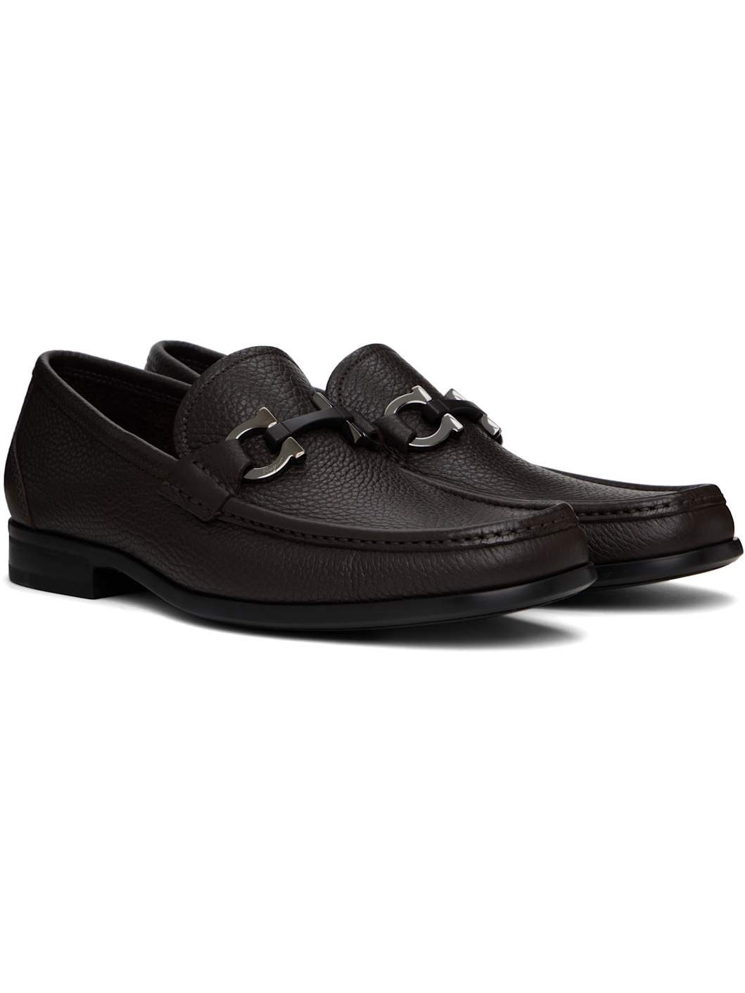 Brown Gancini Ornament Loafers - 4