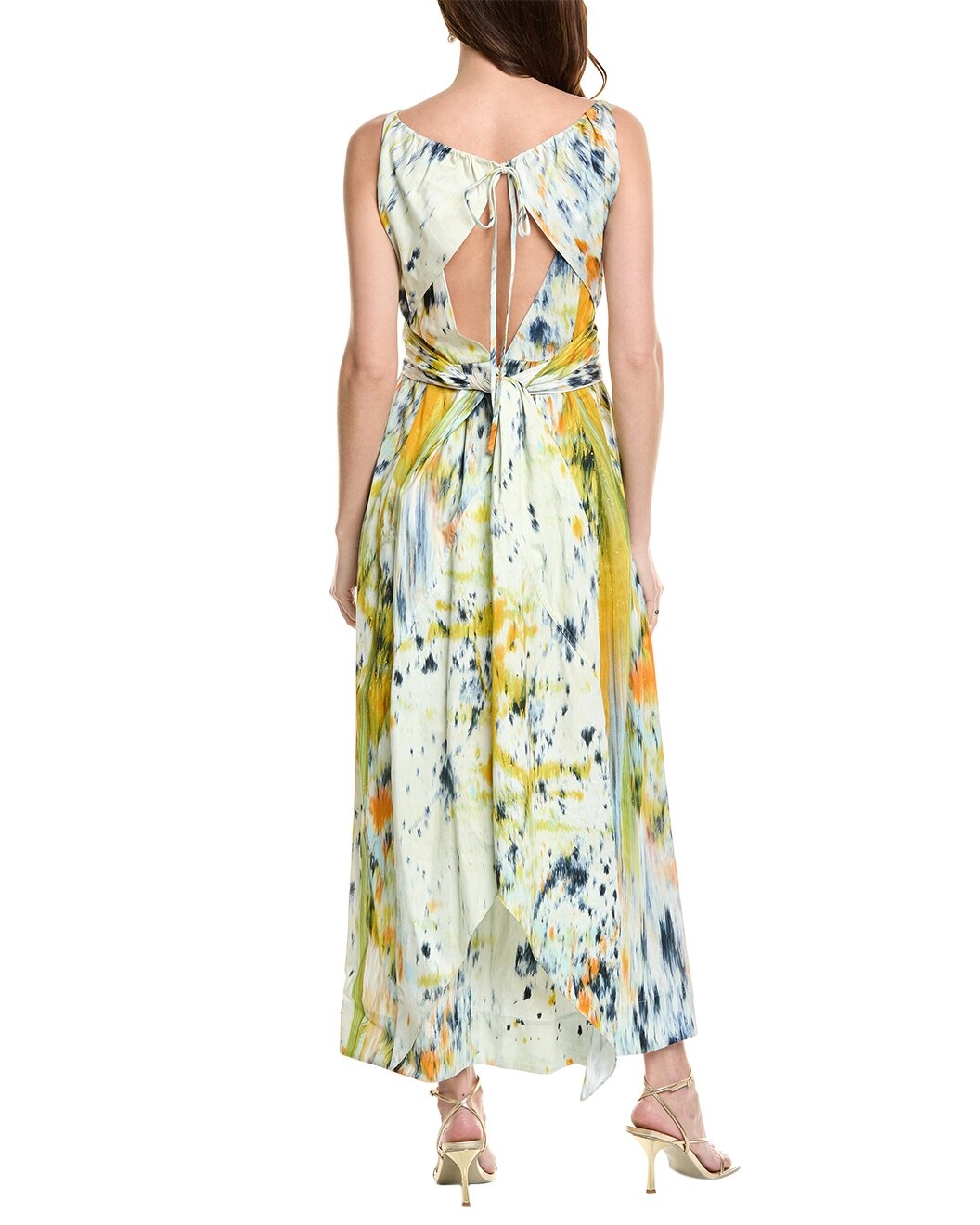 Oscar de la Renta Halter Abstract Maxi Shirtdress - 2
