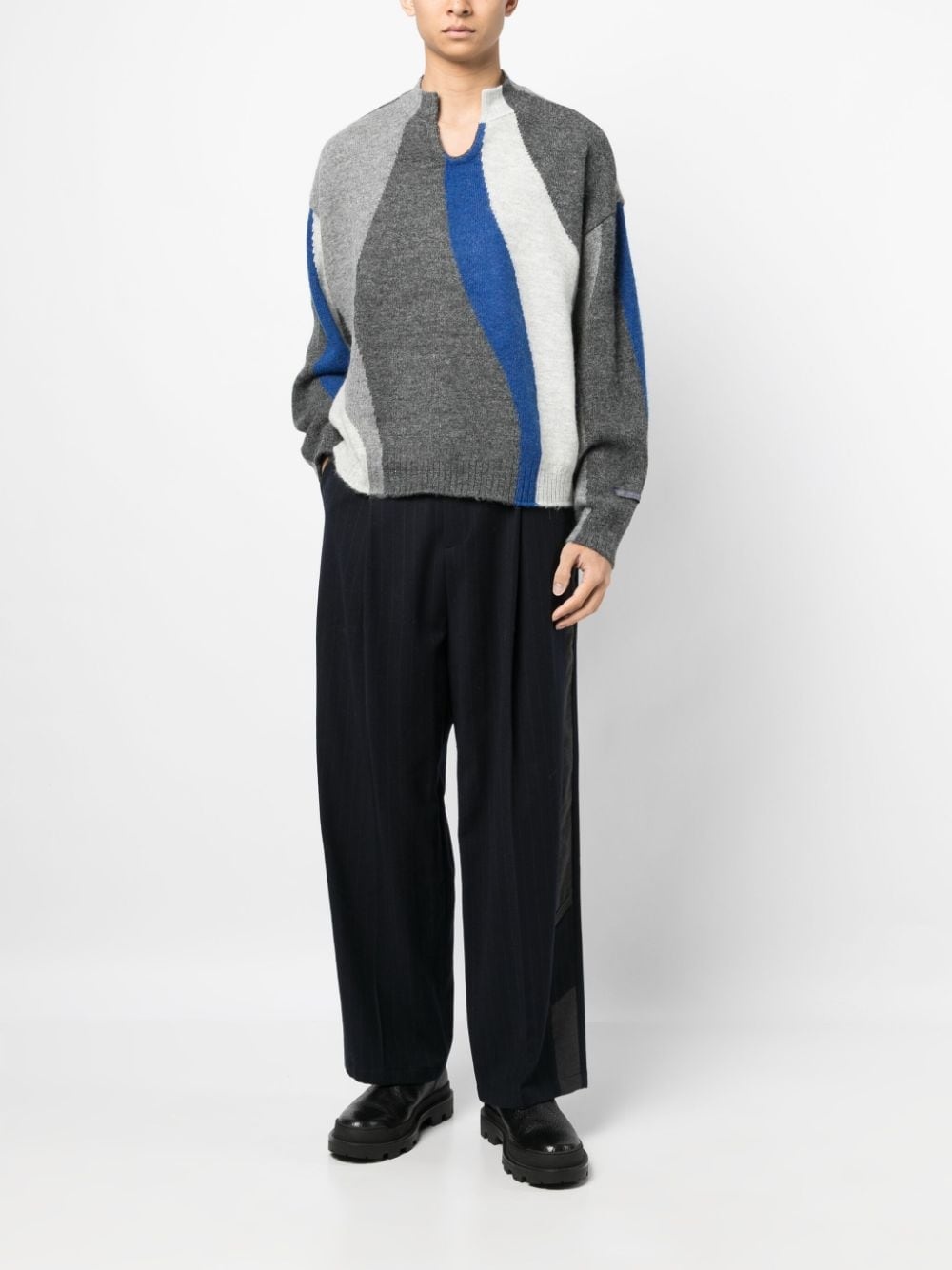 brushed-effect drop shoulder jumper - 2