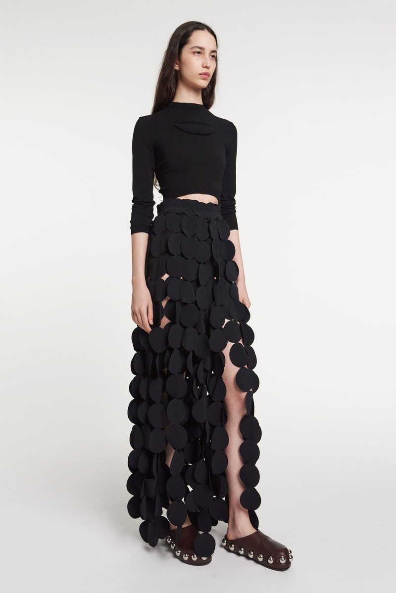 A.W.A.K.E. MODE MULTI CIRCLE LAYERED MAXI SKIRT BLACK outlook