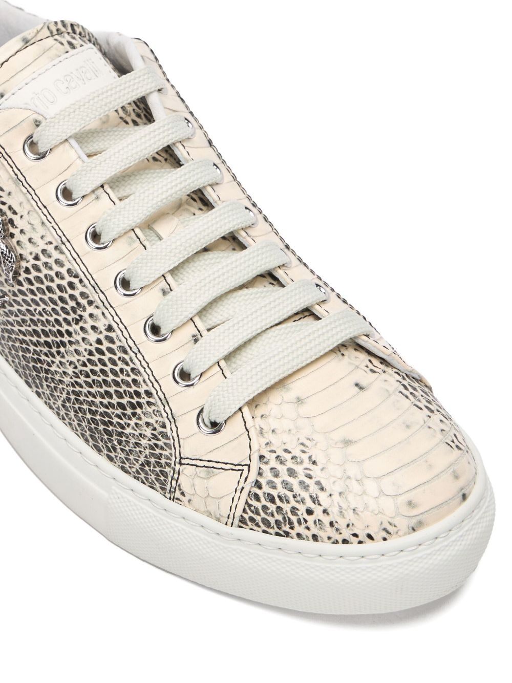 snake-effect leather sneakers - 5
