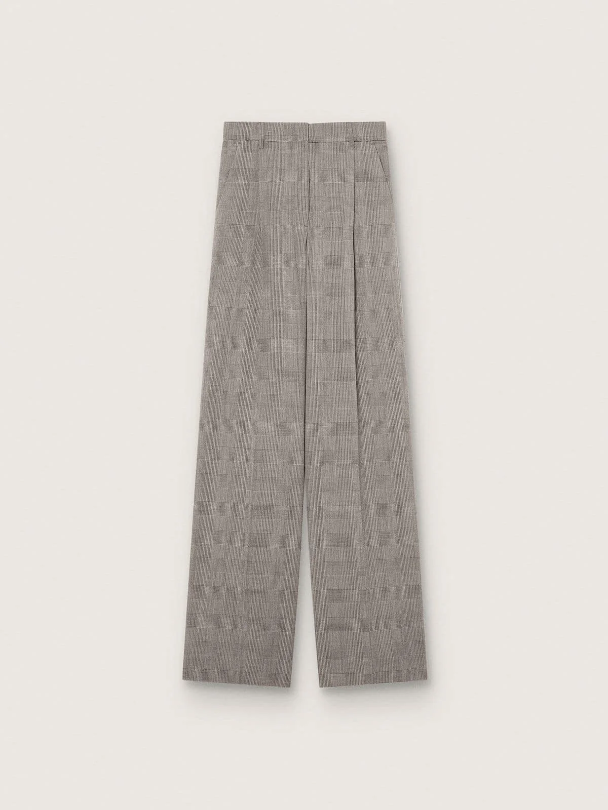 Women’s oversized pants in gray Prince of Wales check - 1