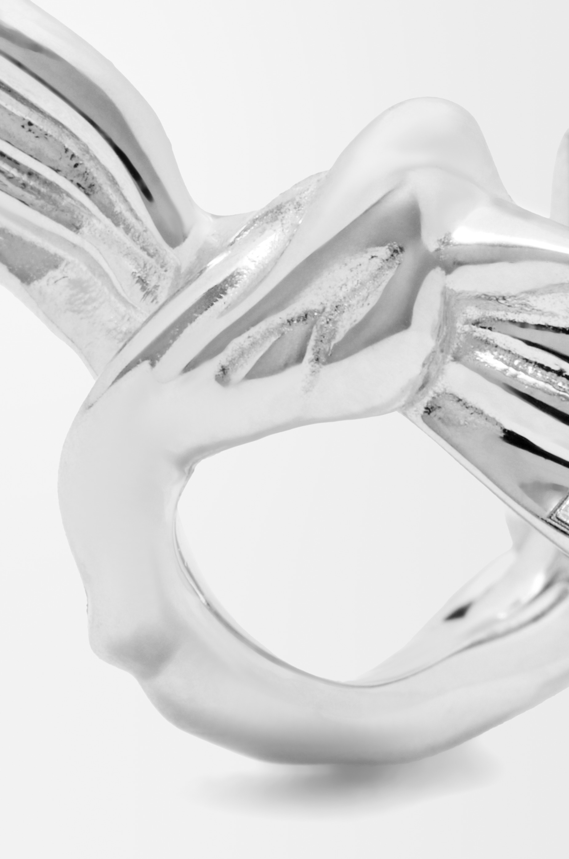 Knuckle Not earrings in white gold - 4
