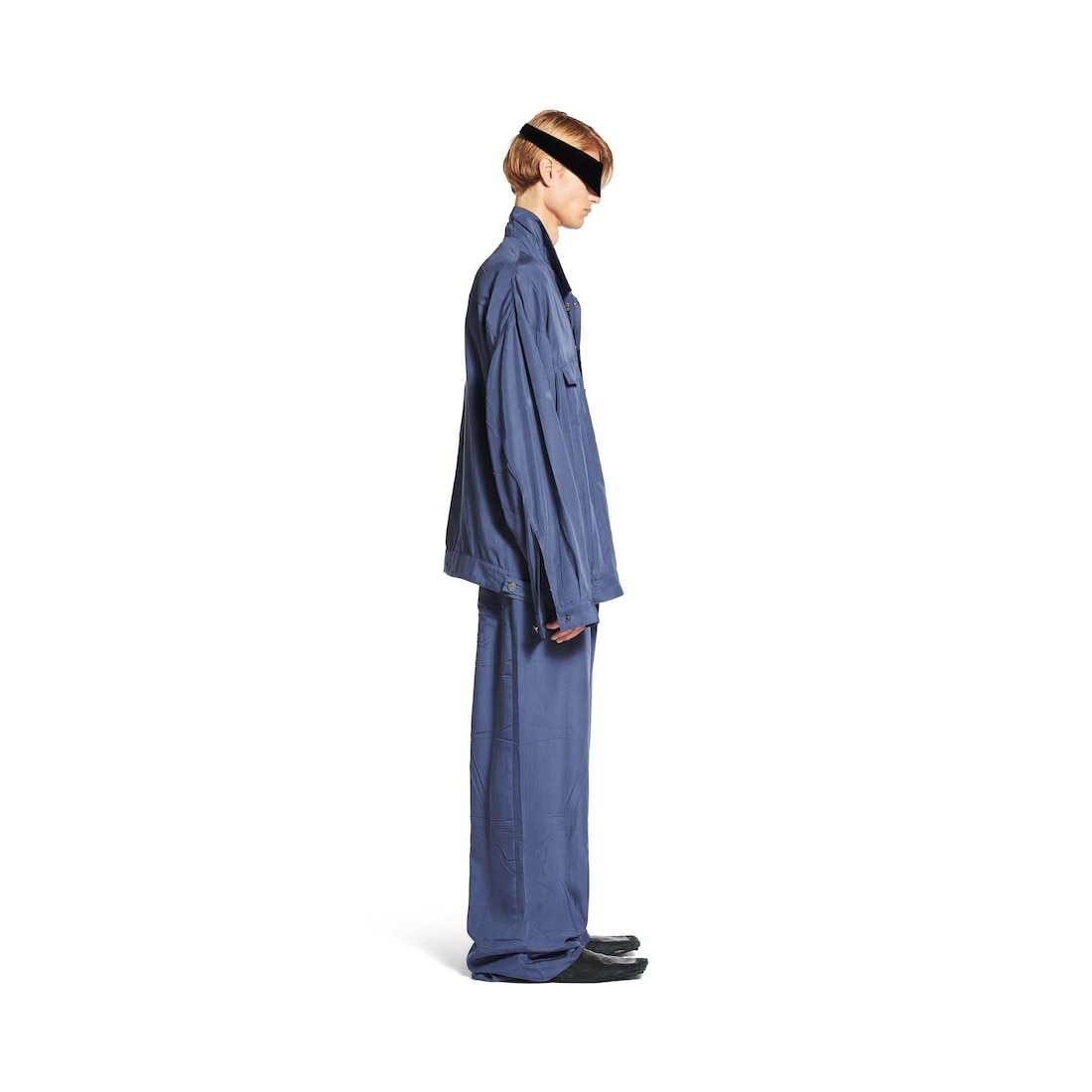 Men's Fluid Denim Jacket in Faded Blue - 3