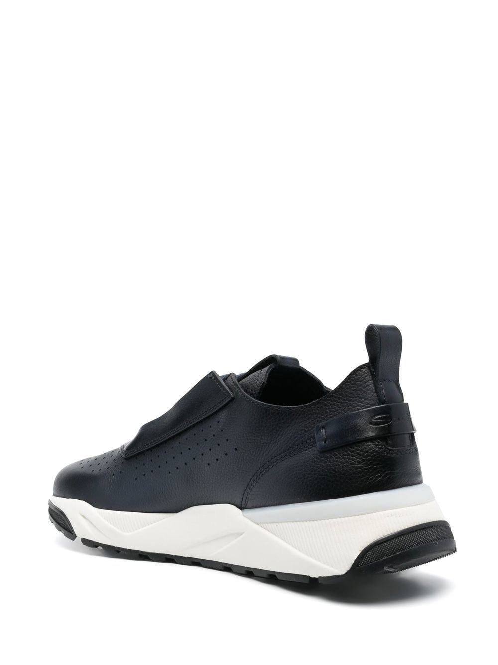 low-top leather sneakers - 3