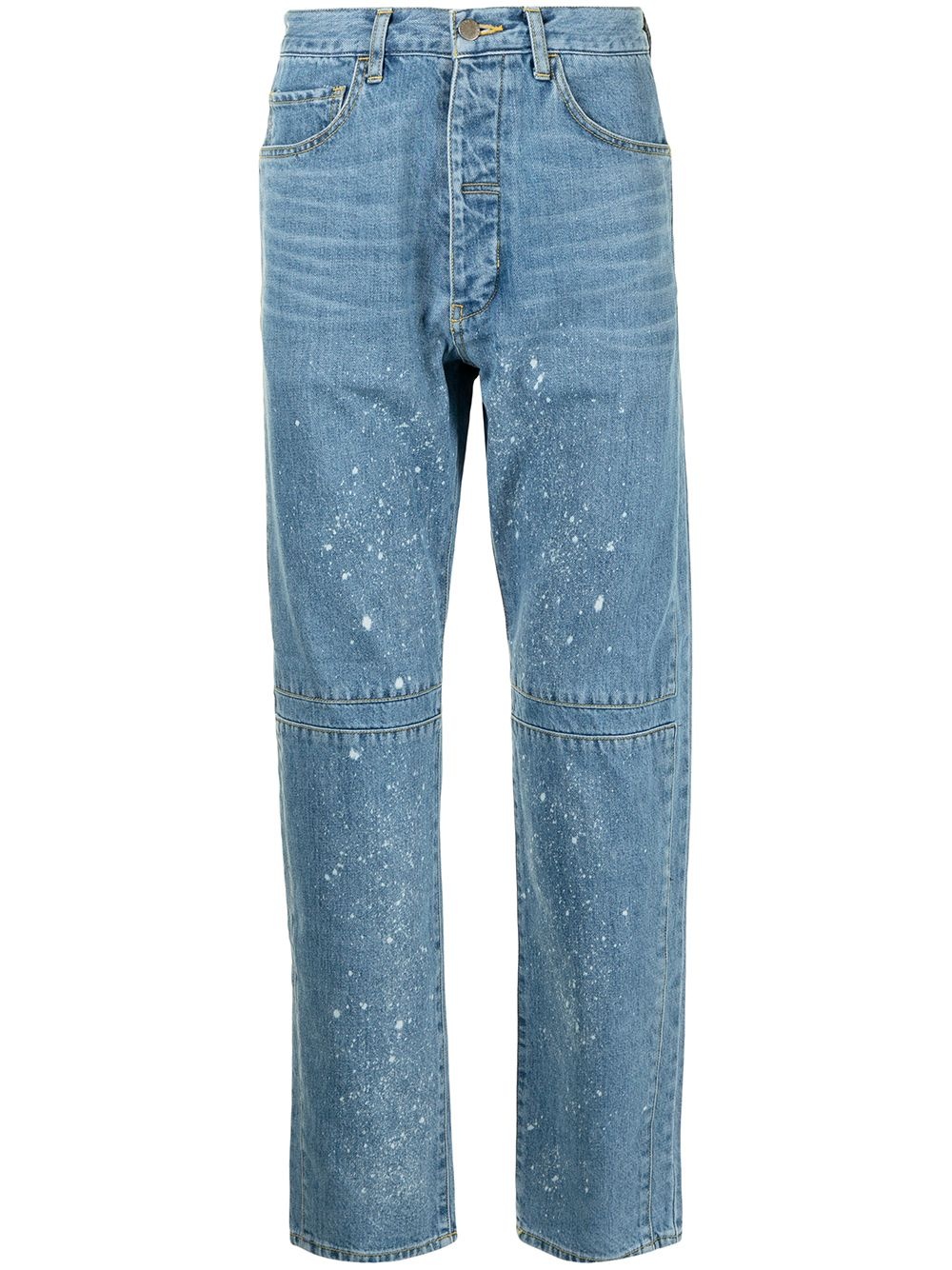 distressed straight-leg jeans - 1