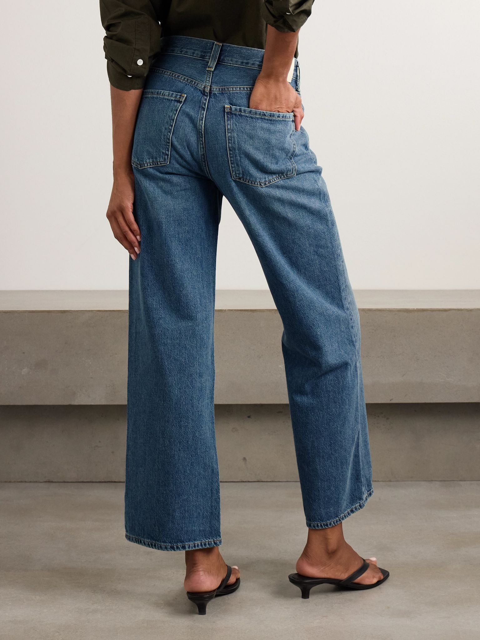 Annina high-rise wide-leg jeans - 30” Mid denim - 4