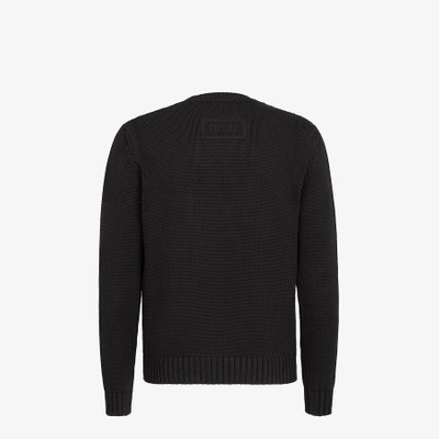 FENDI Black cotton and silk sweater outlook