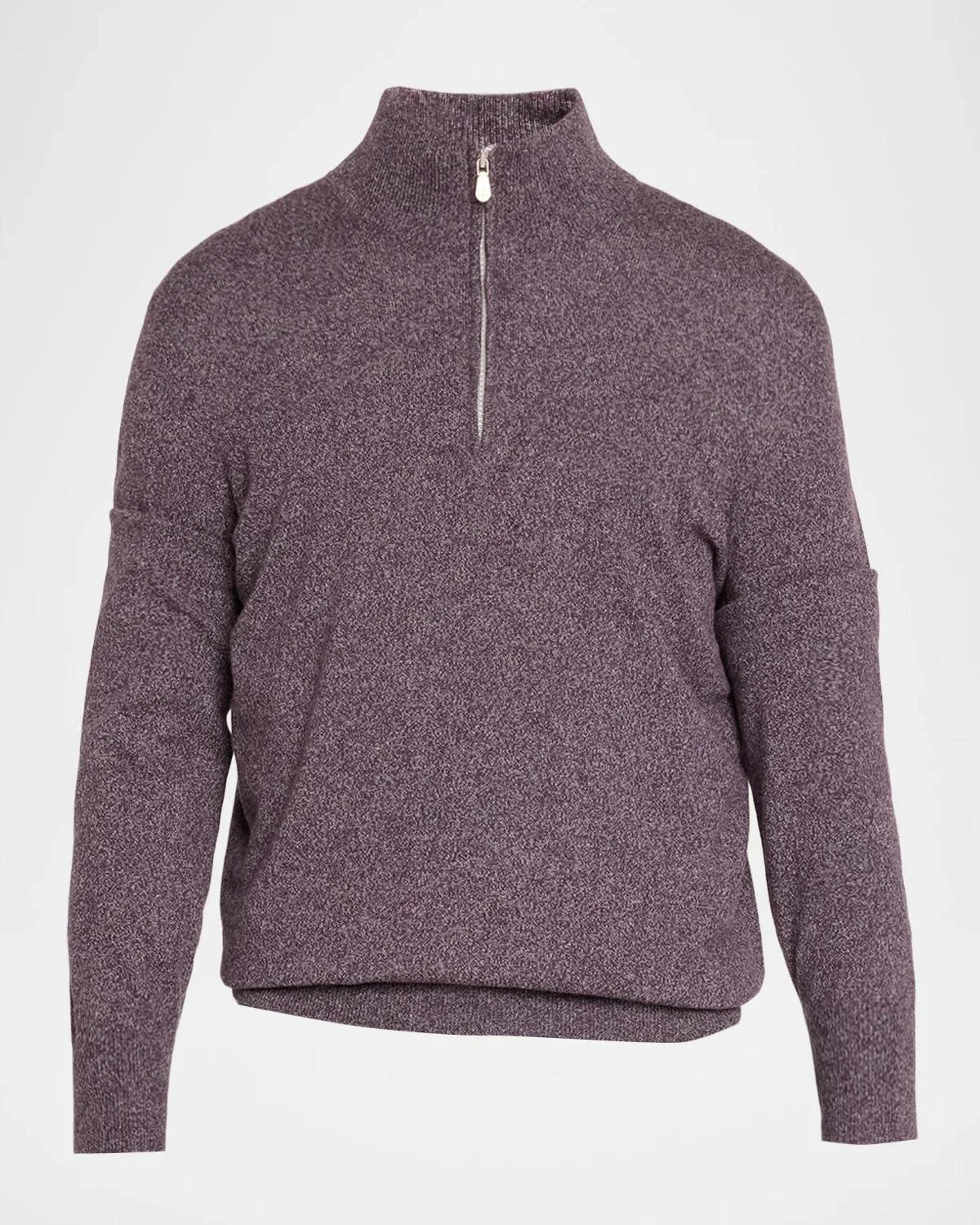 Men's Cashmere Mouline Quarter-Zip Sweater - 1