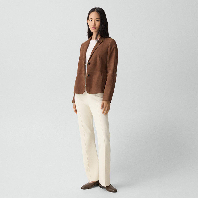 Theory Fitted Blazer in Suede outlook