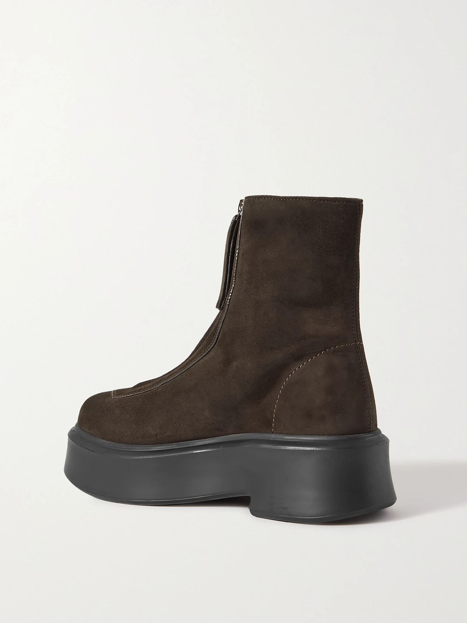 Suede platform ankle boots Brown - 3