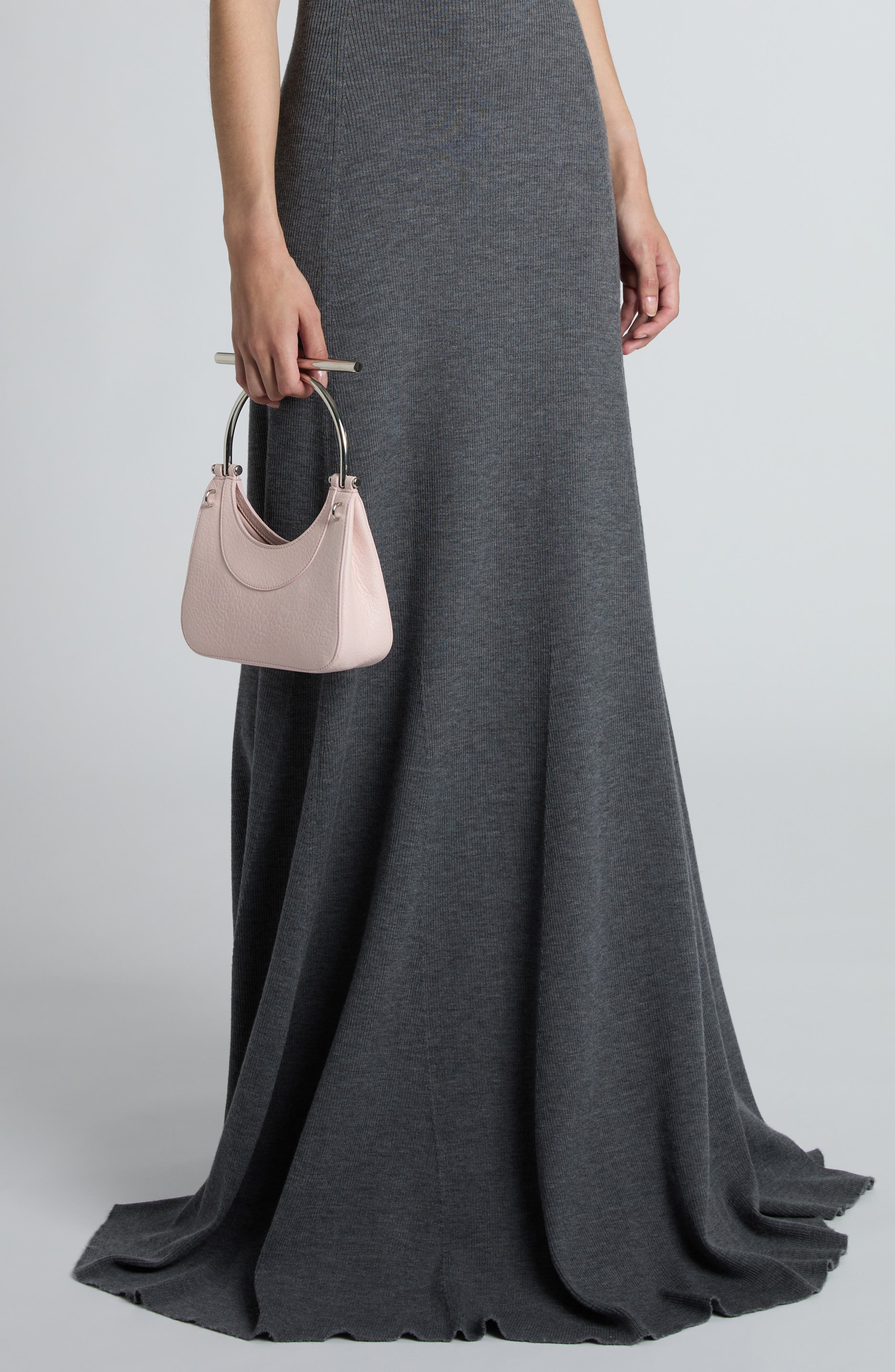 McQueen Mini T-Bar Crossbar Leather Handbag in 9813 Venus Pink/Silver at Nordstrom - 3