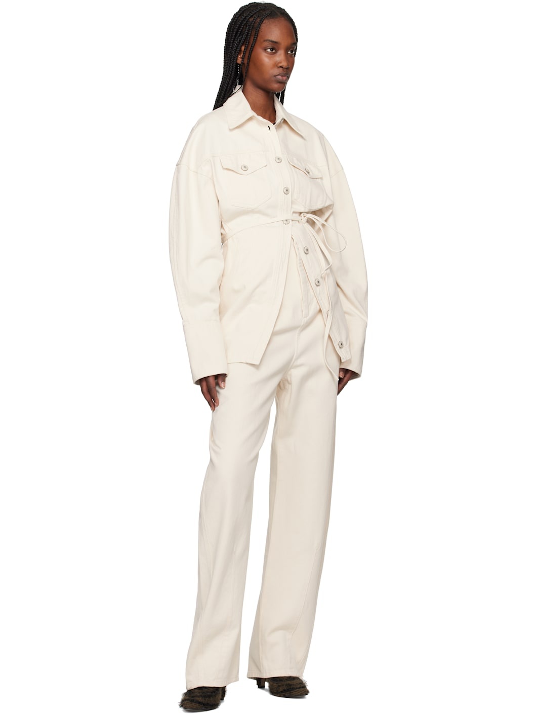 Sportmax GLAUCO Wide denim trousers | REVERSIBLE