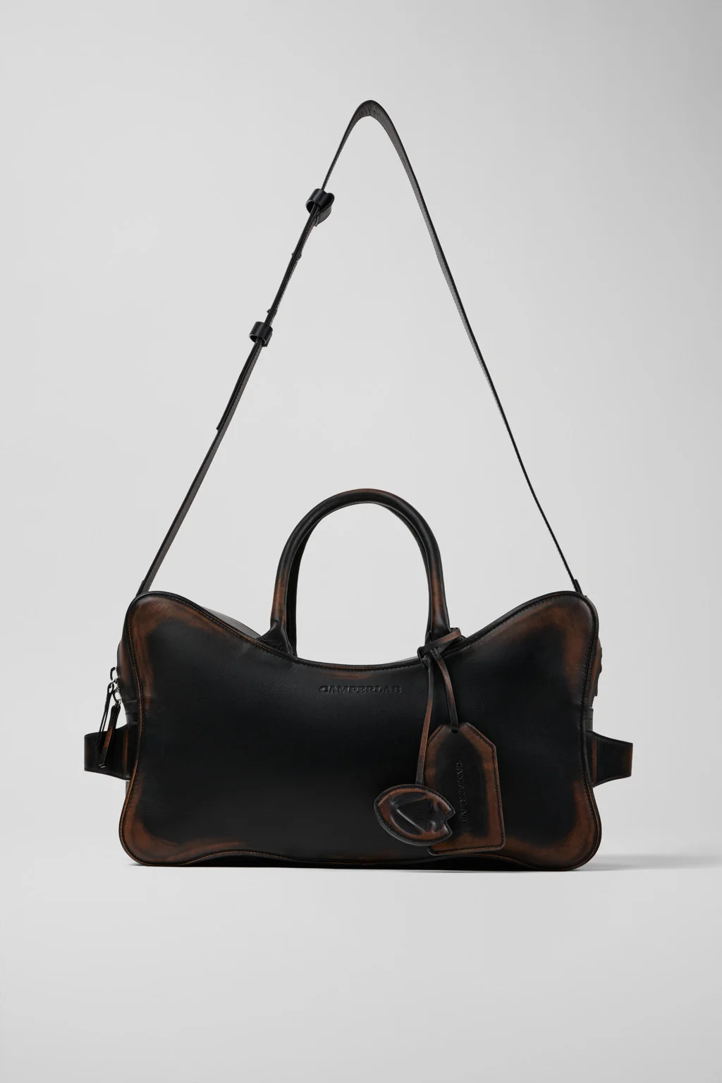 BIG LUNSSI BLACK LEATHER BAG - 1