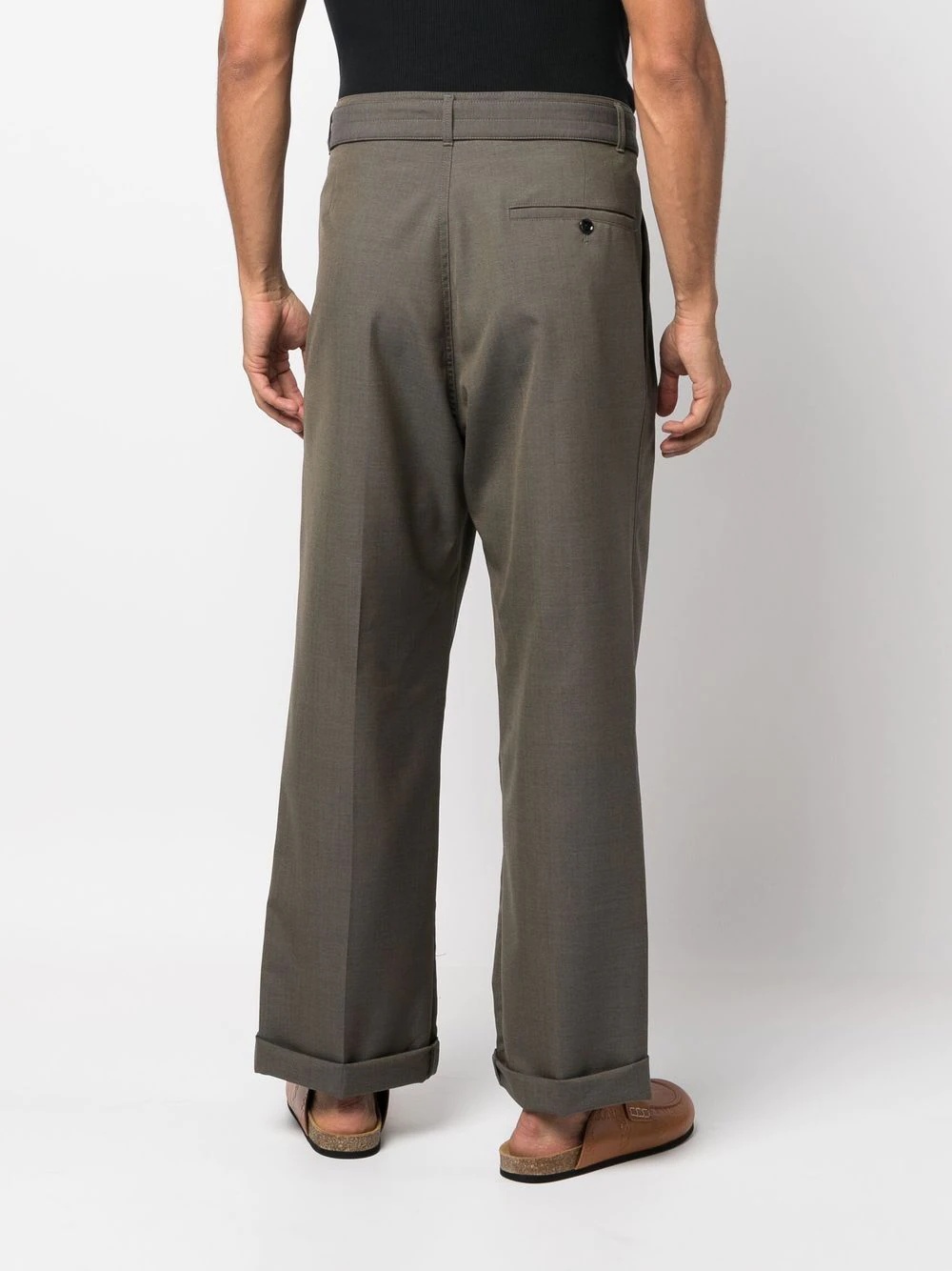 pleated straight-leg trousers - 4