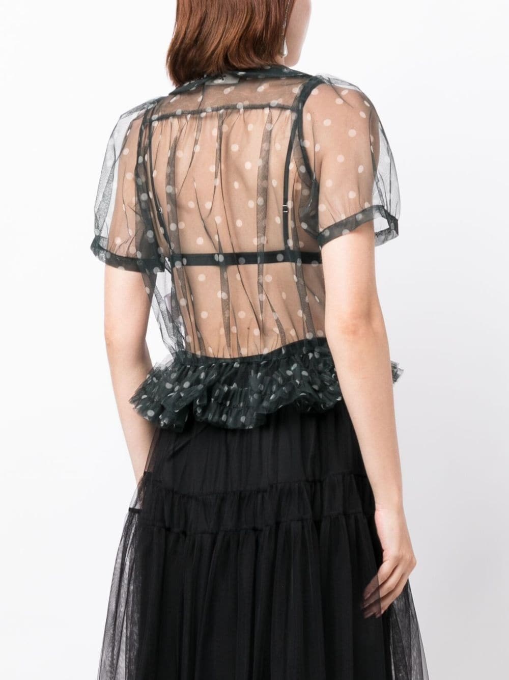 ruffled polka-dot tulle shirt - 4