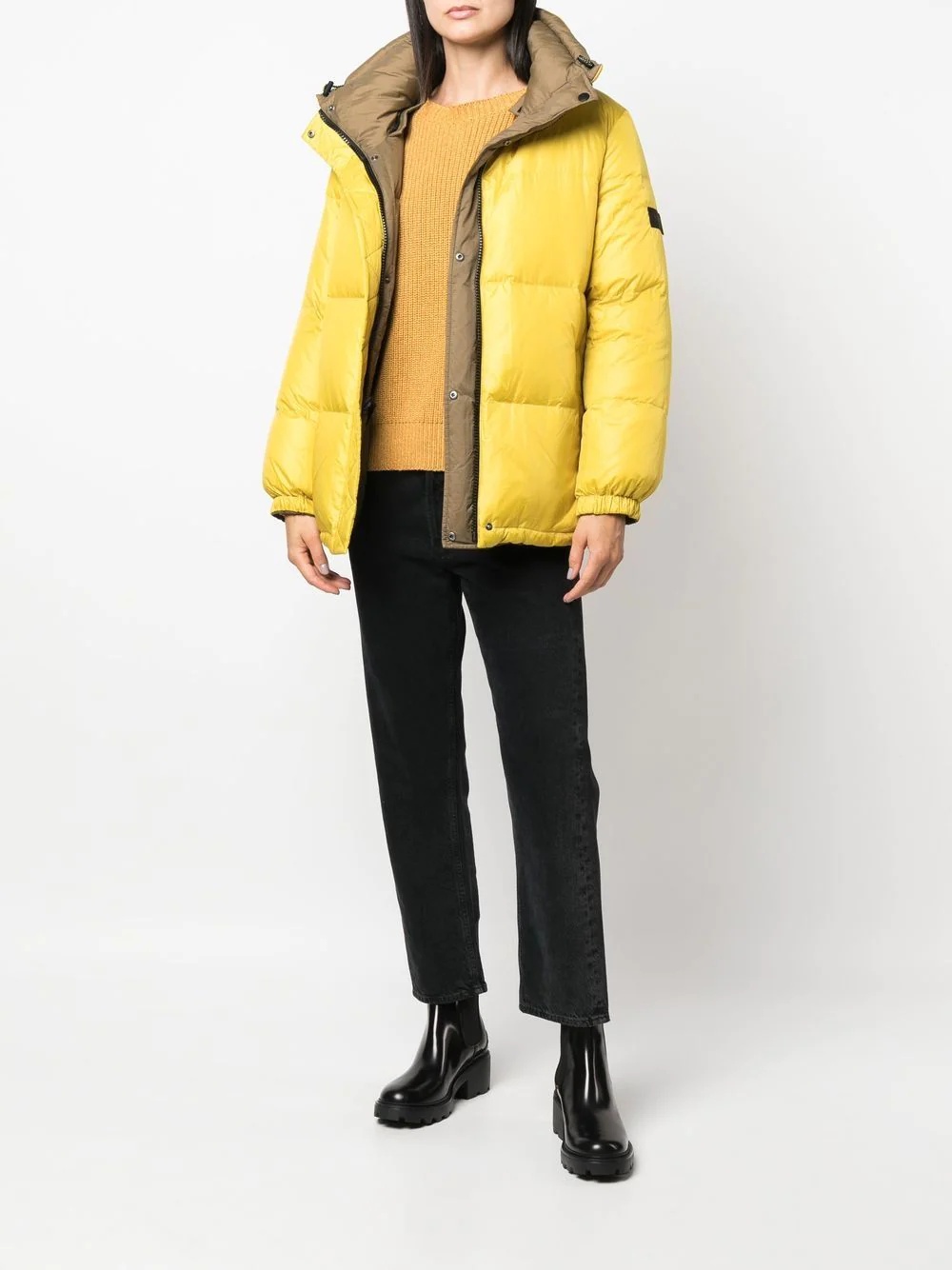 two-tone reversible down jacket - 6