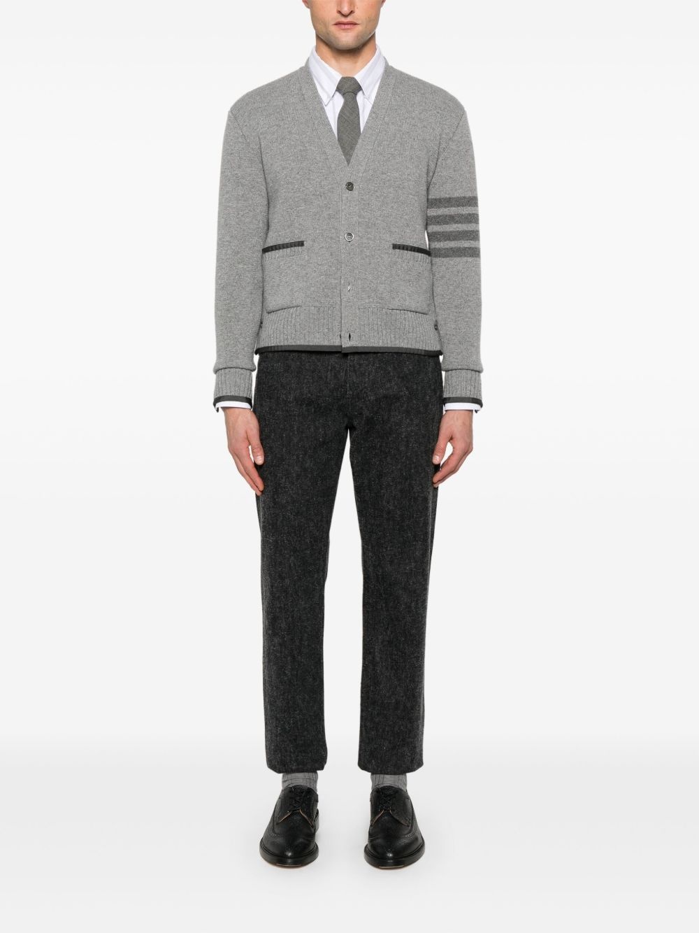 4 Bar stripe grosgrain tipping cardigan - 2