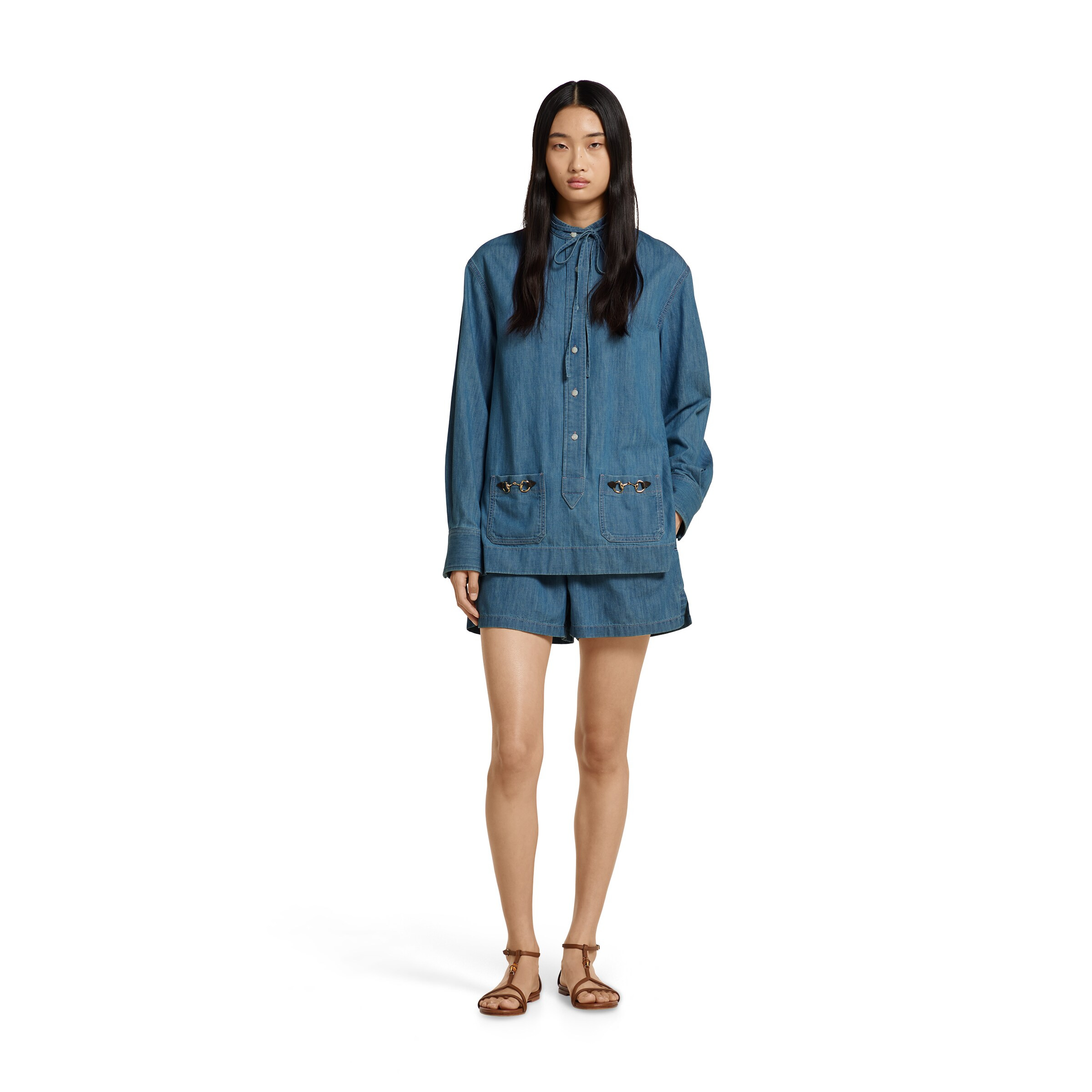 Denim shirt with Horsebit - 2