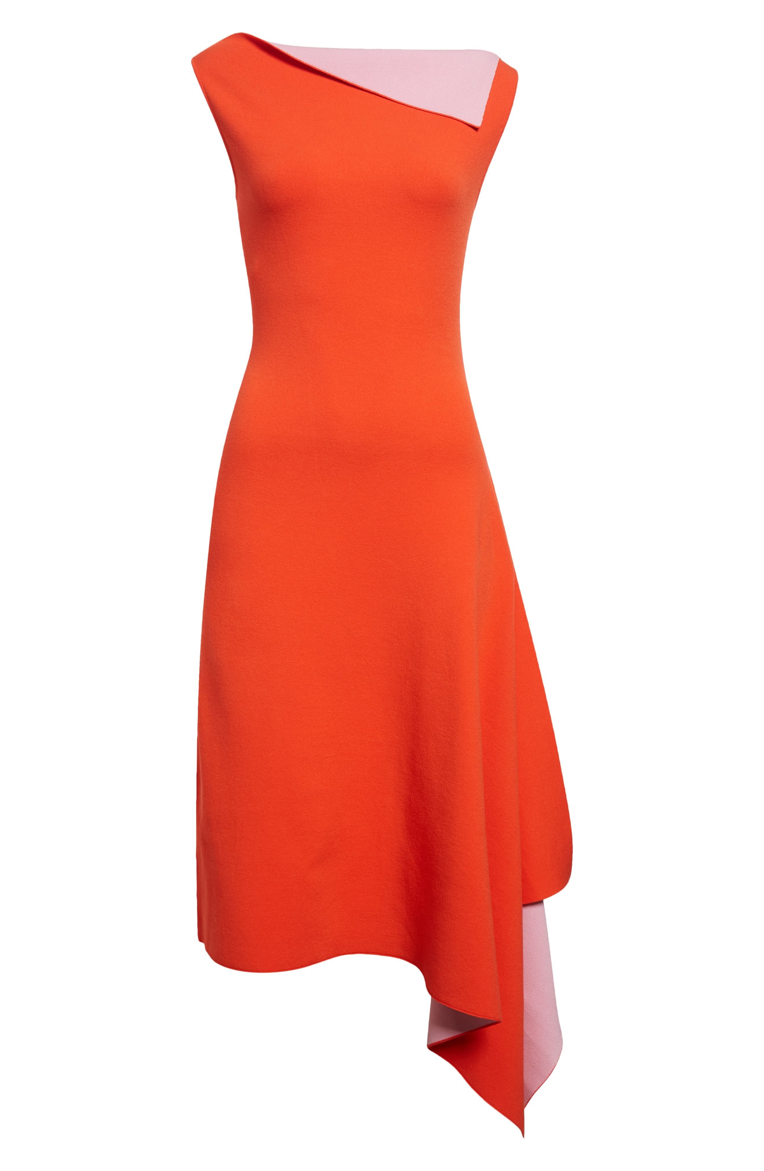 Oscar de la Renta Draped Double Face Jersey Dress in Lily/Carnelian at Nordstrom - 5