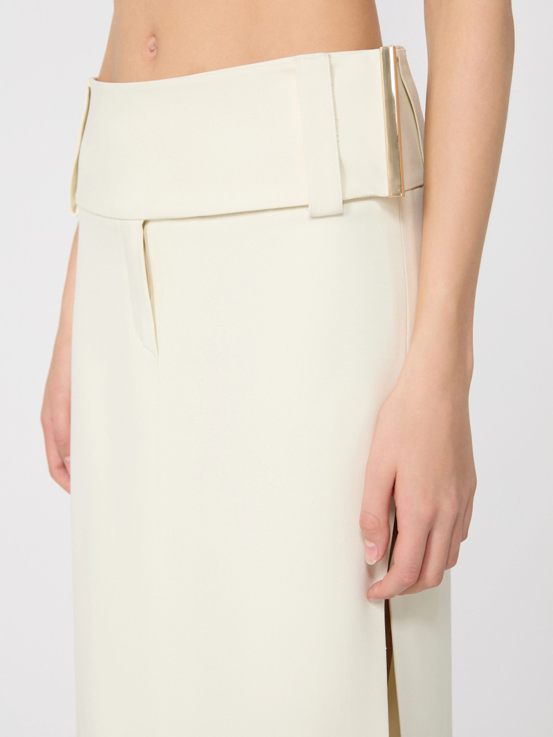 FRONDA Long stretch viscose skirt - IVORY 5