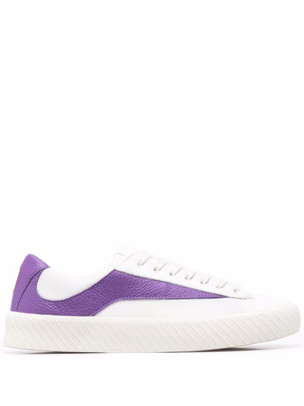 panelled lace-up sneakers - 1