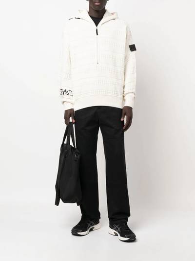 Stone Island Shadow Project knitted cotton-blend hooded jumper outlook