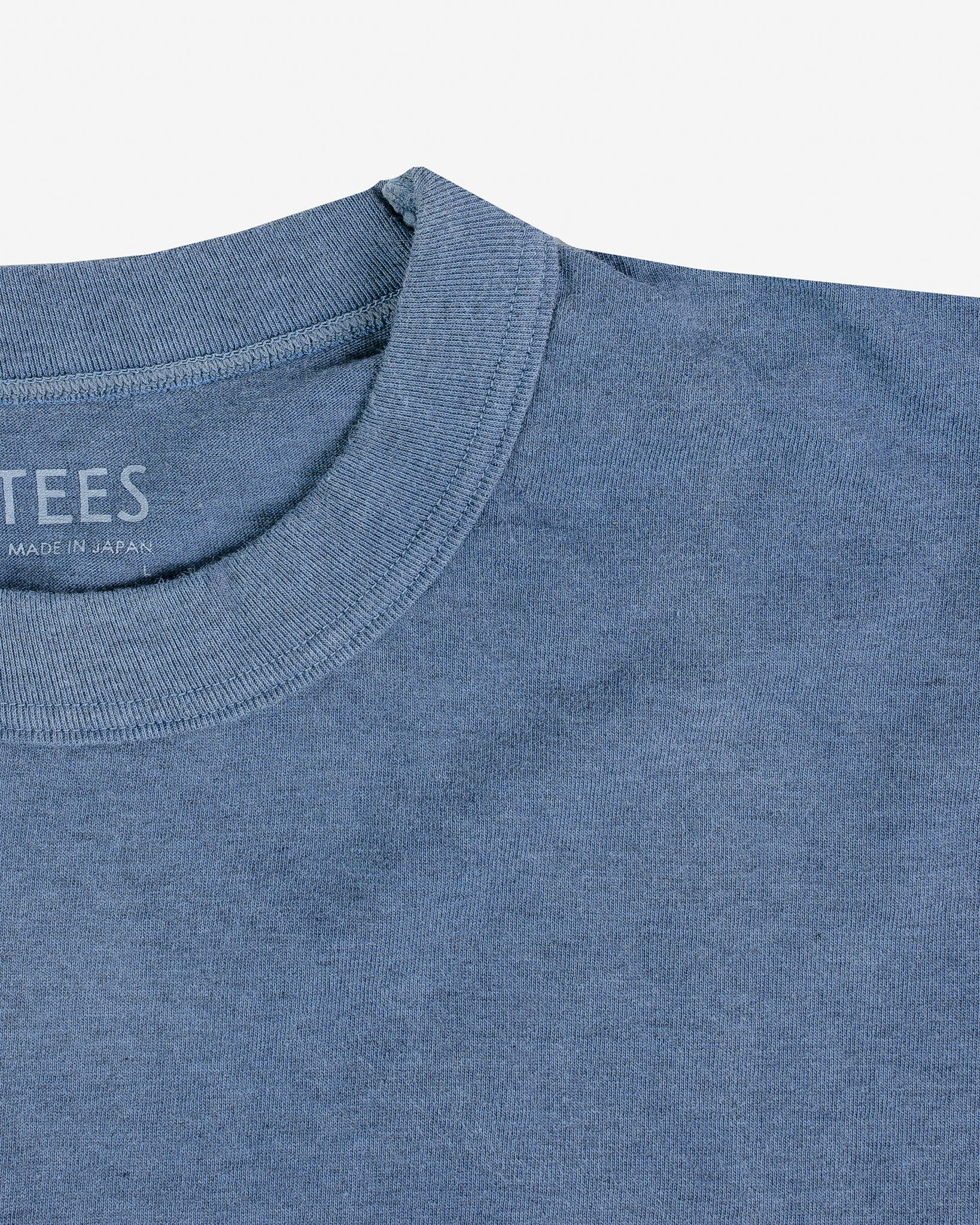 UTIL-NIN UTILITEES - 5.5oz Loopwheel Crew Neck T-Shirt - Natural Indigo / White Body - 5