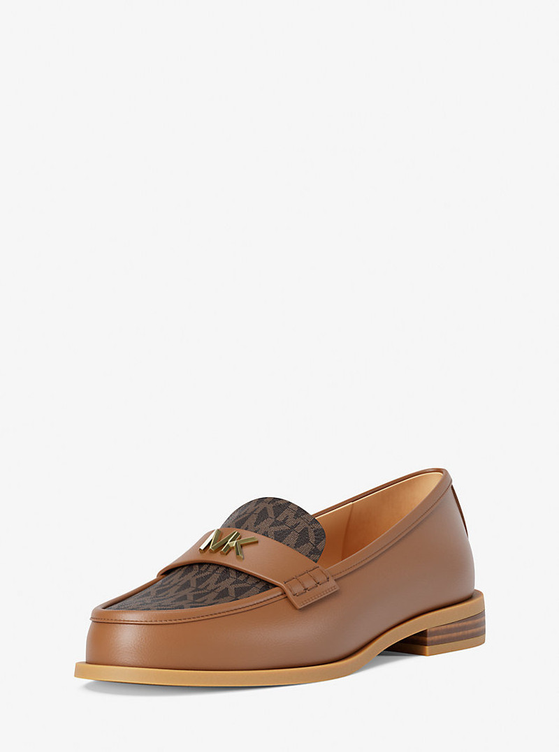 MICHAEL KORS Lex Leather and Signature Logo Loafer outlook