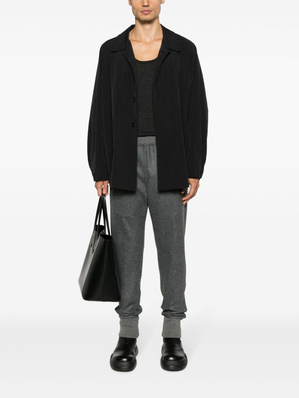 elasticated-waistband wool track pants - 2