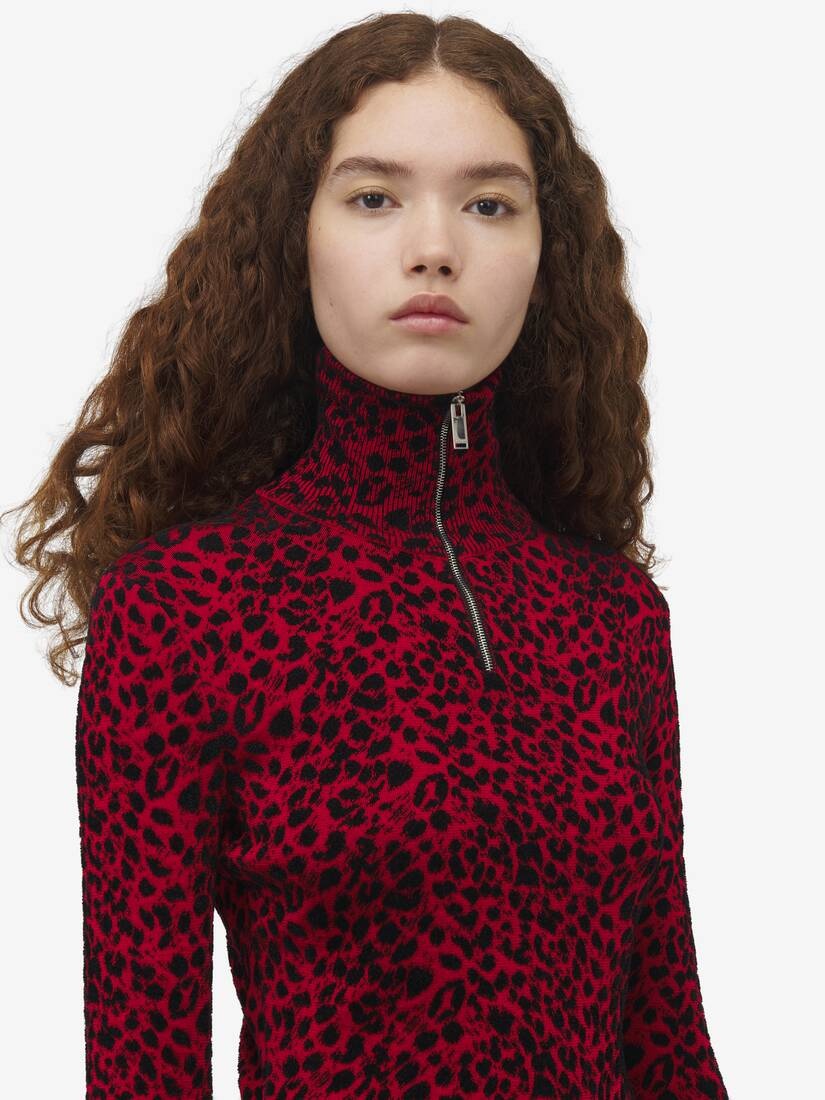 Leopard Jacquard Fitted Top - 7