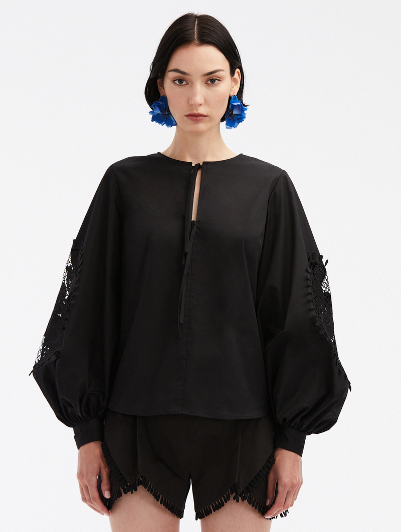 CACTUS EYELET GUIPURE INSET BLOUSE 1