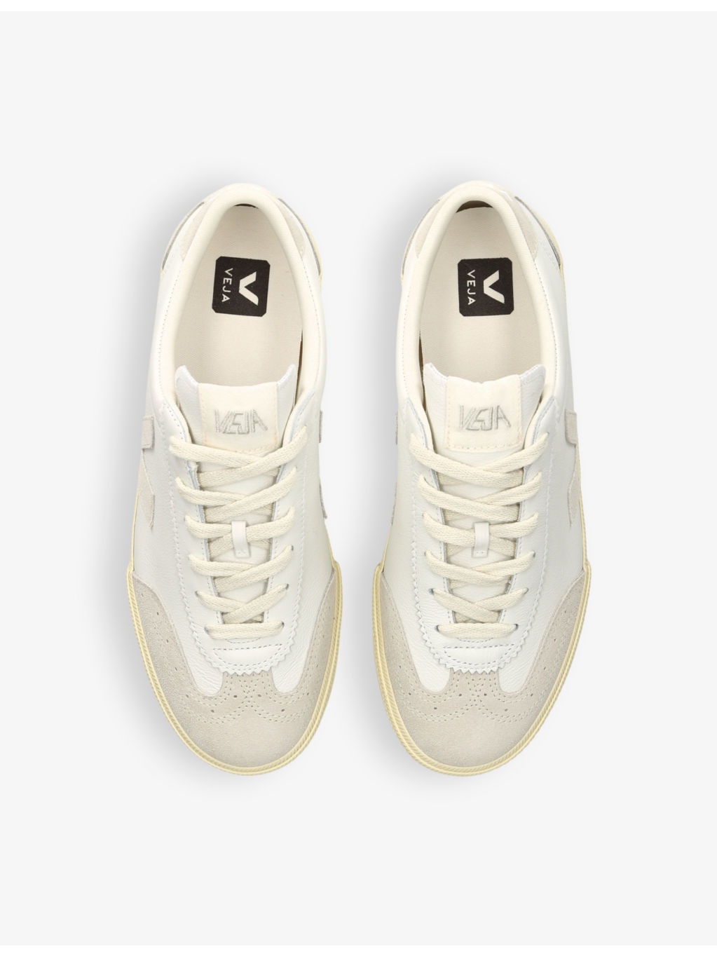 Volley logo-embroidered leather low-top trainers - 2