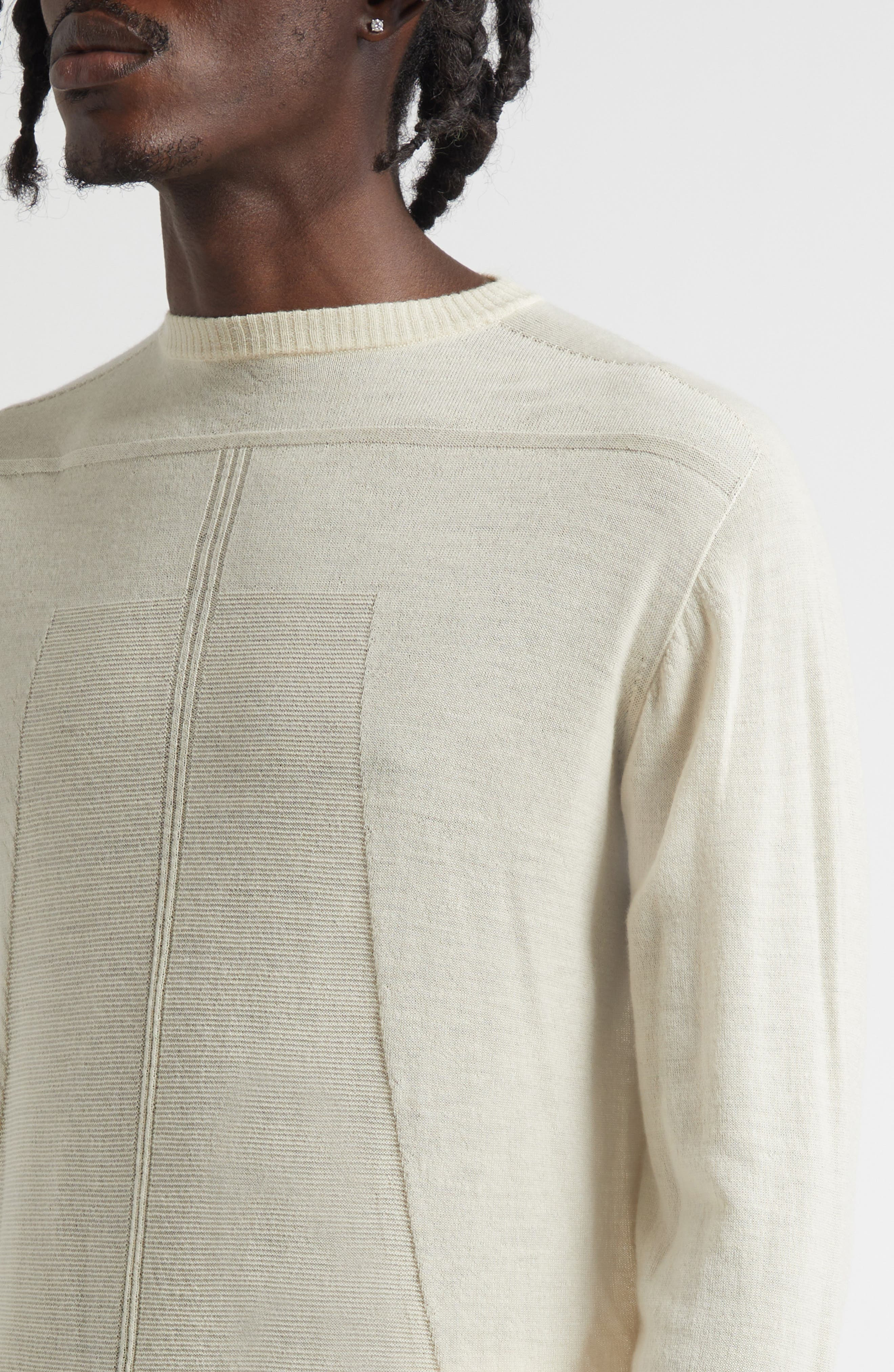 Rick Owens Level Oversize Virgin Wool Sweater in Natural at Nordstrom - 5