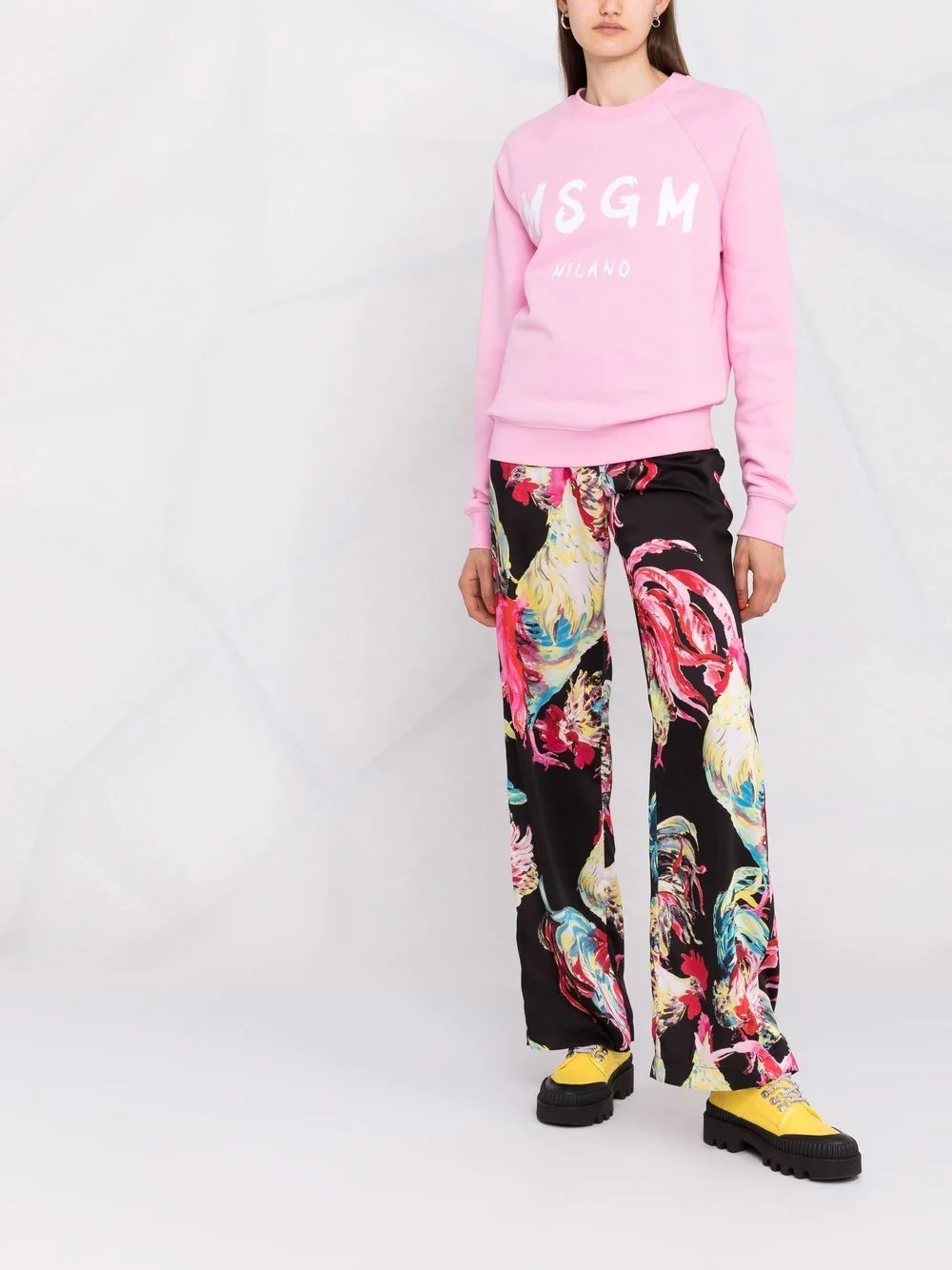 logo-print crew neck sweatshirt - 2