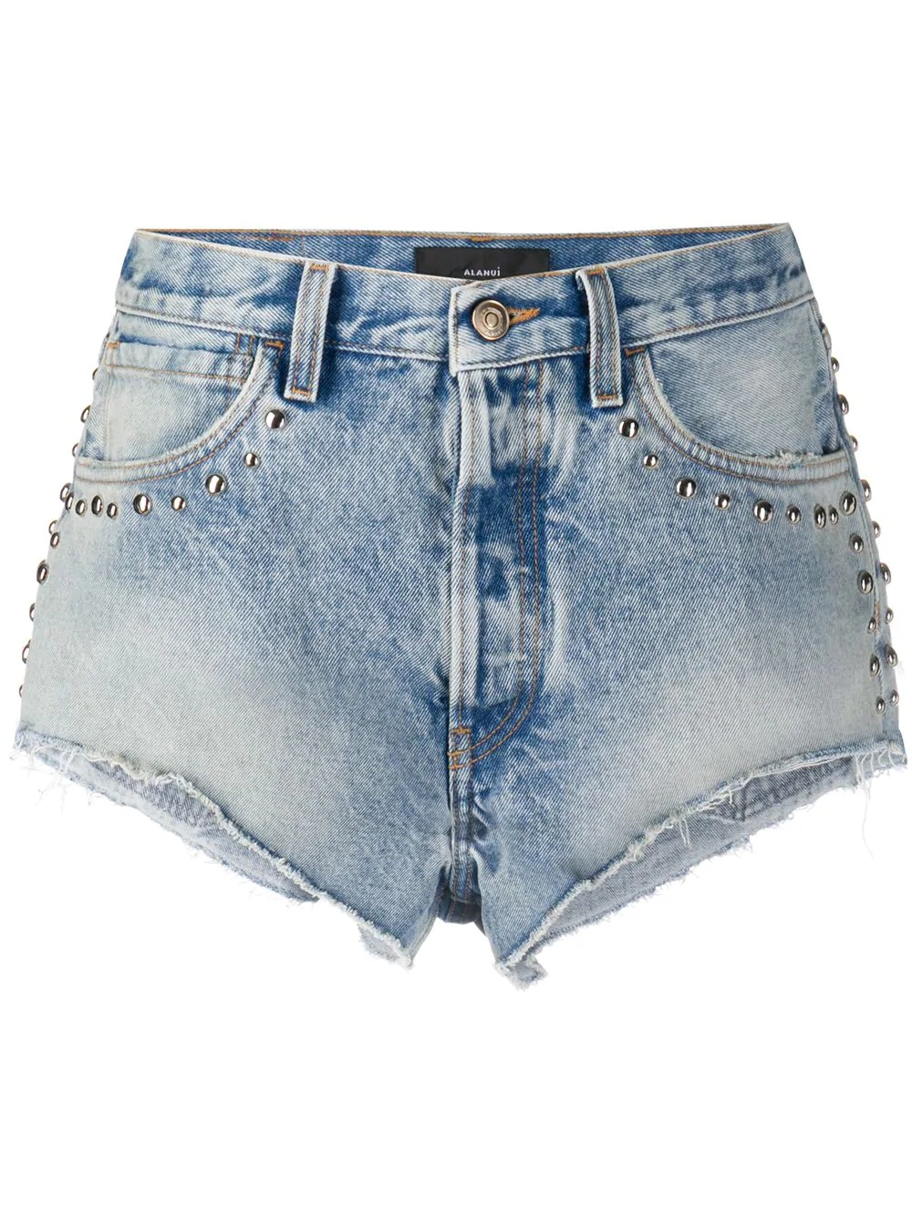 stone wash denim shorts - 1