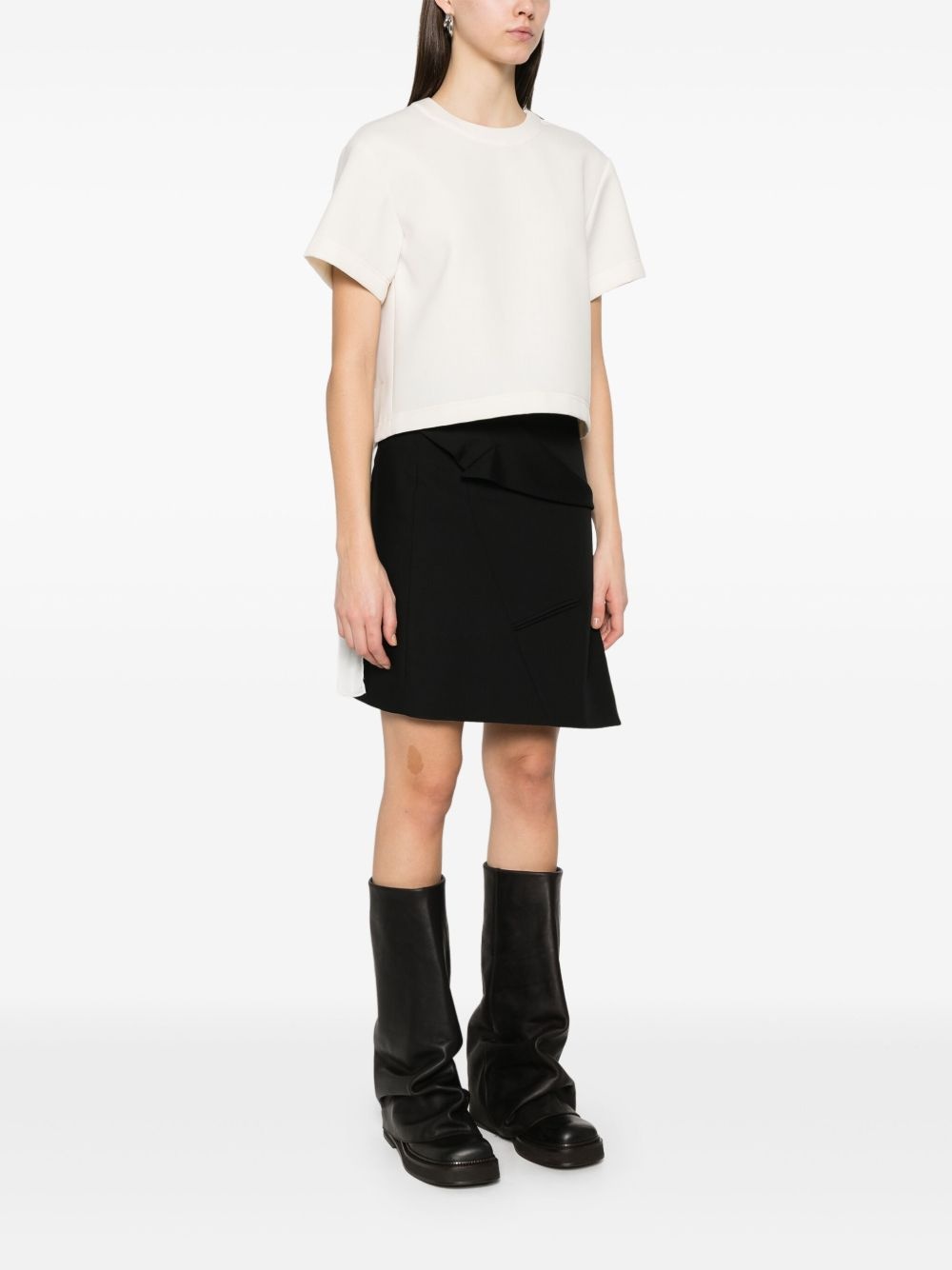 contrast-panel T-shirt - 4