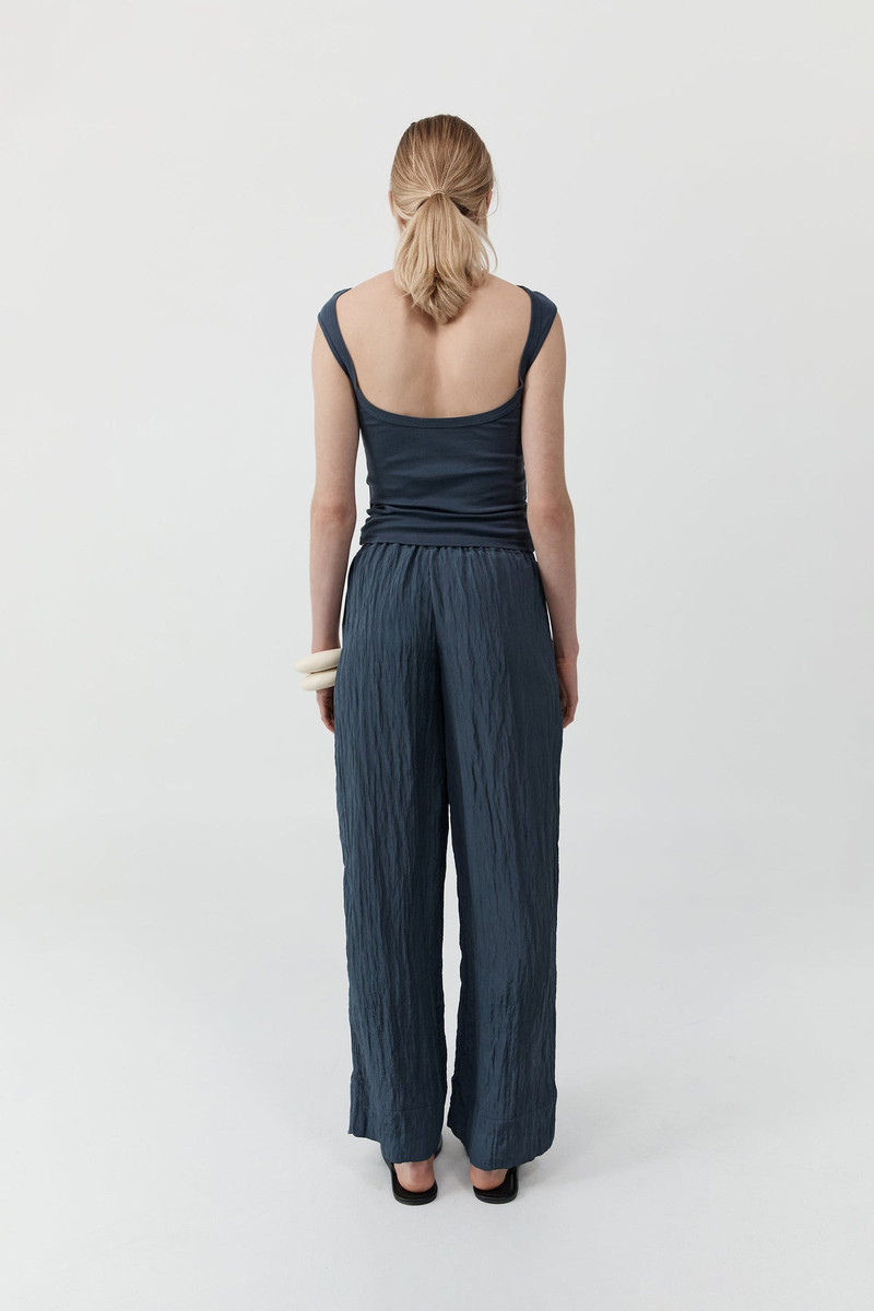 Crinkle Relaxed Pants - Ink 3