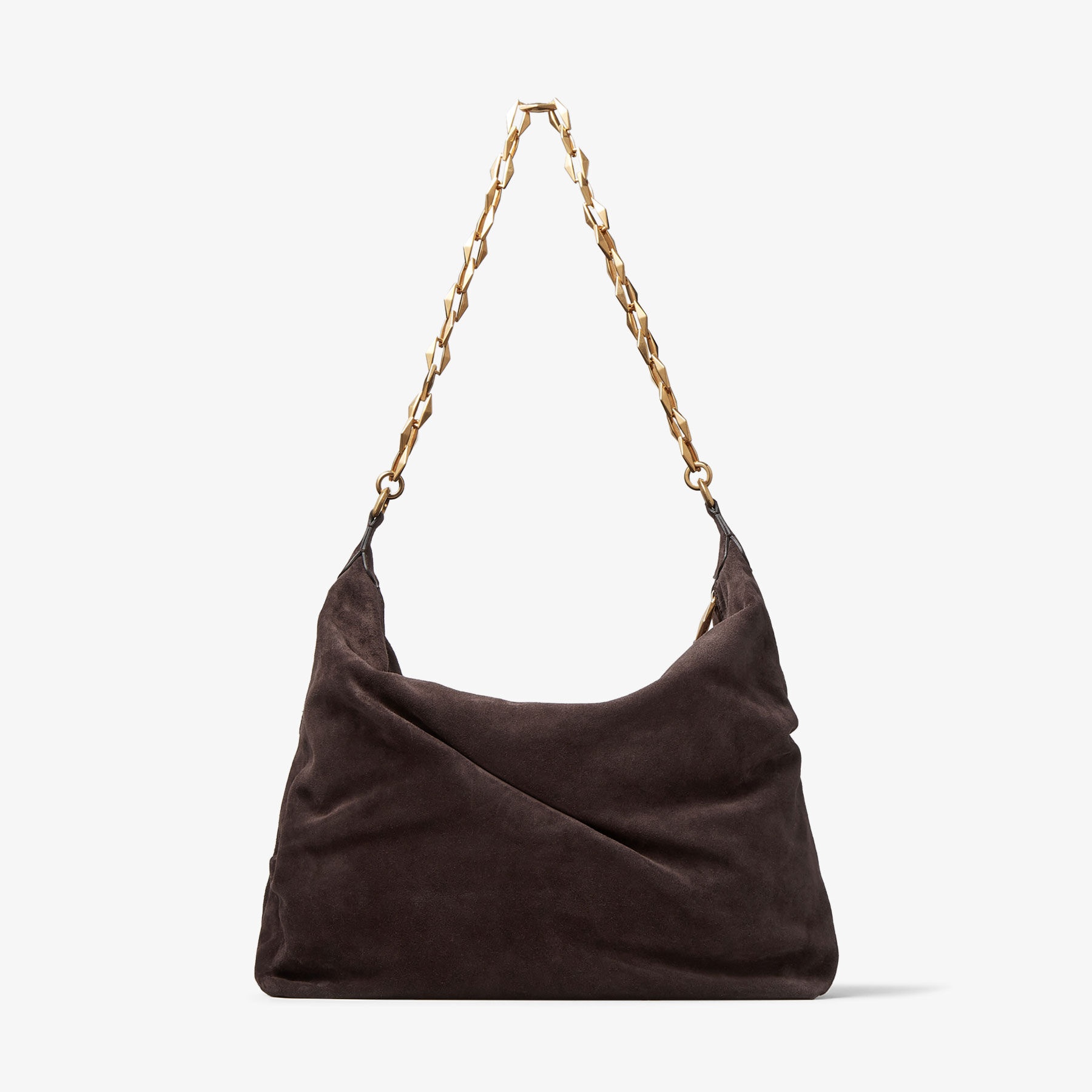 Diamond Soft Hobo/M
Coffee Suede Hobo Bag with Chain Strap - 7