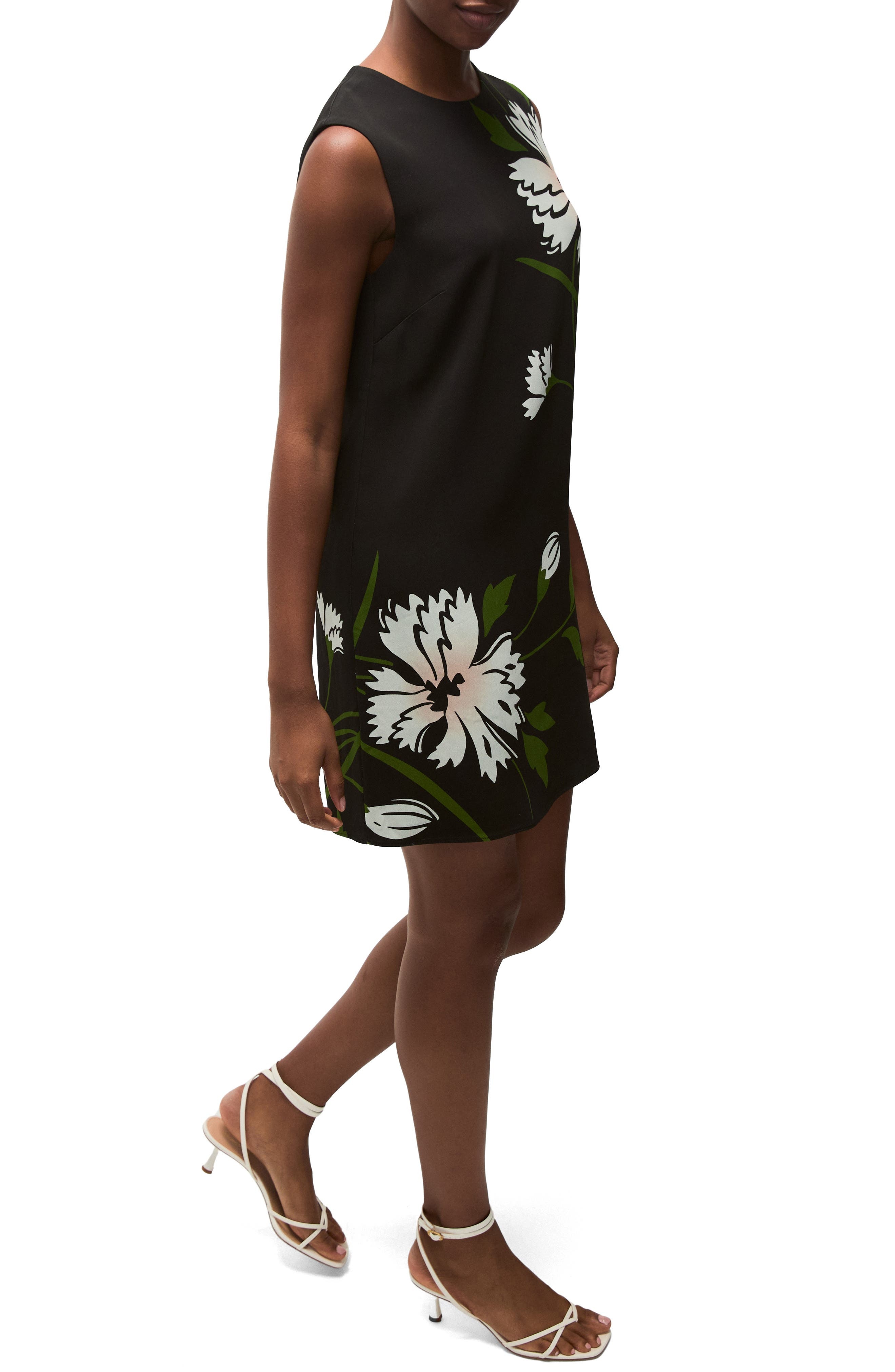 Veronica Beard Cromwell Floral Print Shift Dress in Black Multi at Nordstrom - 3