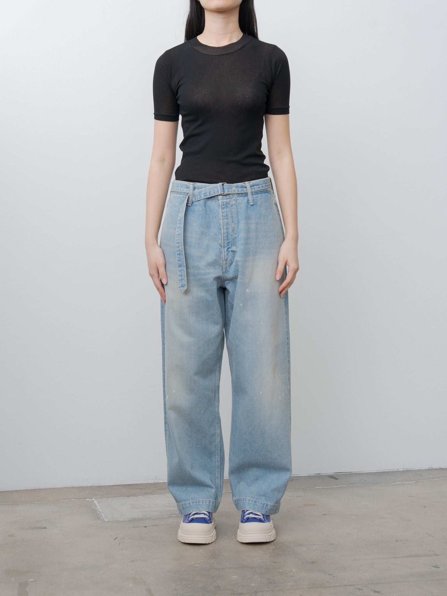 Super High Gauge Sheer Rib Tee - Black - 2