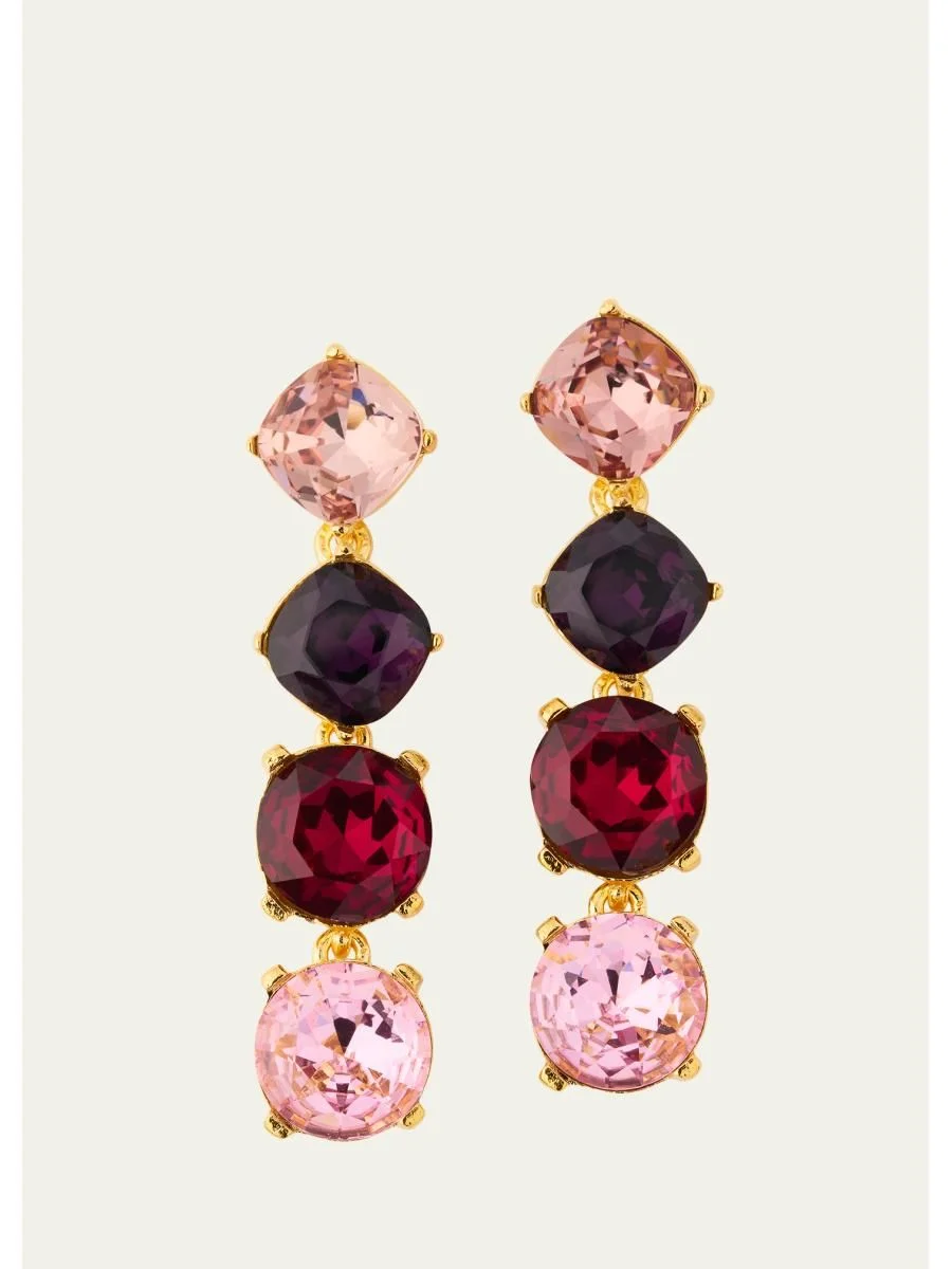 Rhinestone Gallery Drop Earrings - 1