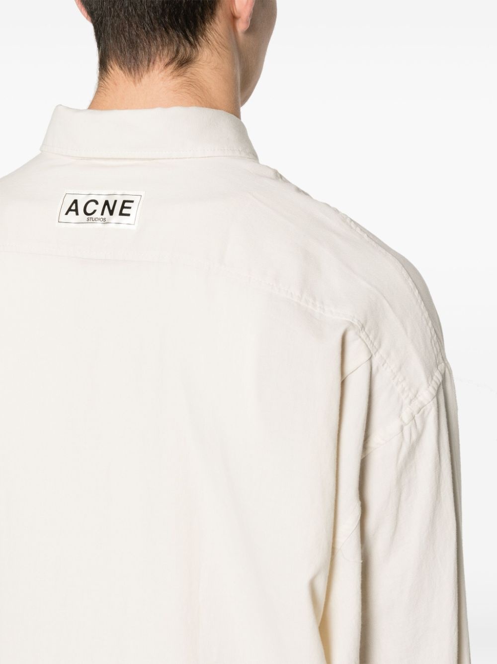 logo-patch cotton shirt - 5