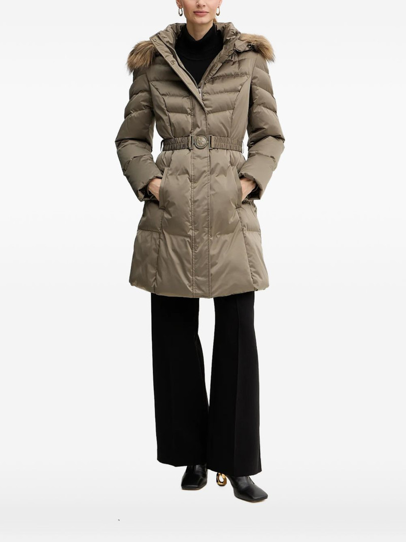 logo-buckle padded coat 1