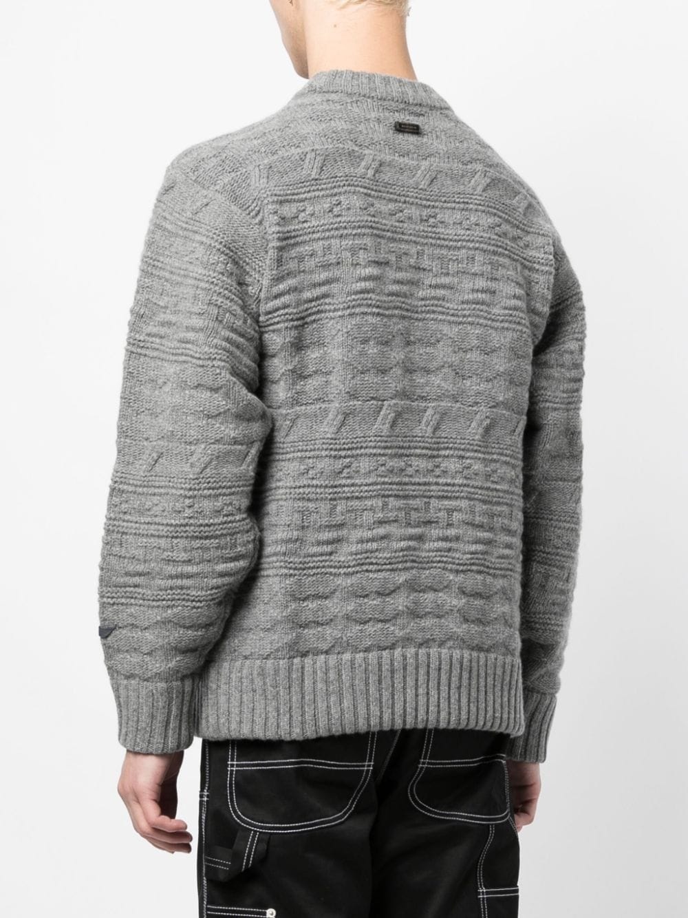logo-patch chunky-knit jumper - 4