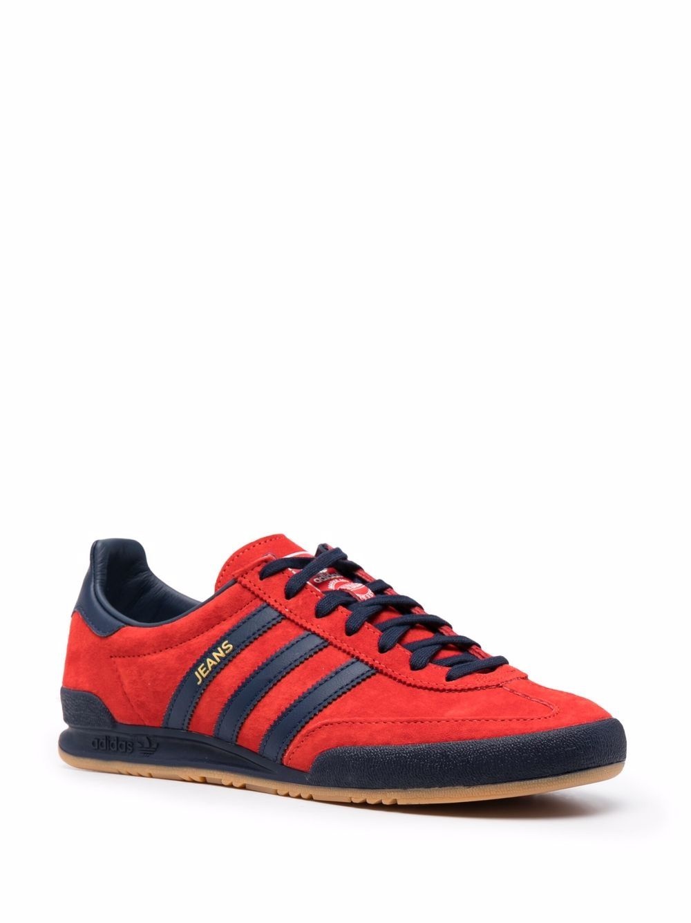 three-stripe low-top suede sneakers - 2