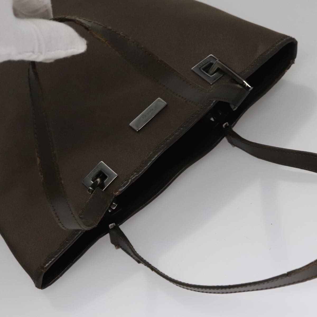 GUCCI Tote Bag Satin Brown 002 002 - 6