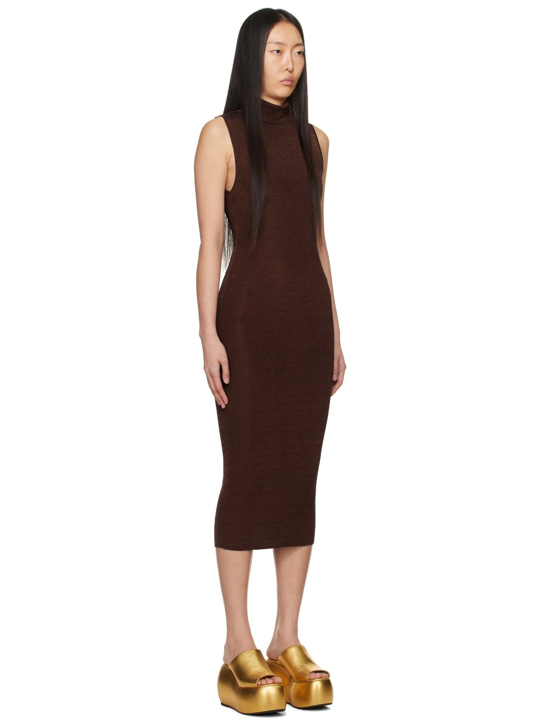 Brown Flora Midi Dress - 2