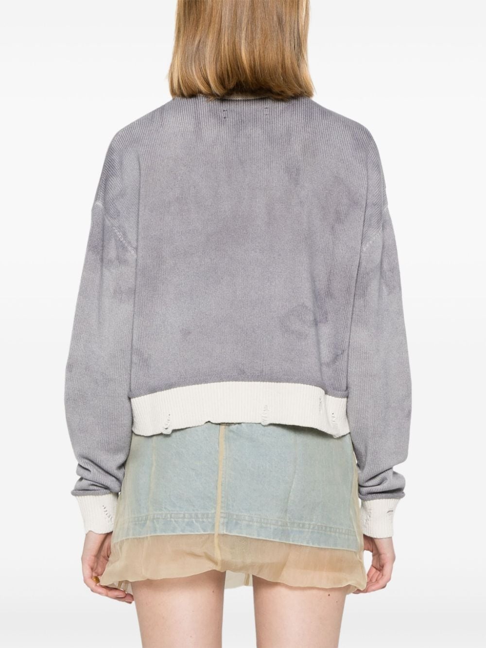 Vintage cashmere cropped jumper - 4